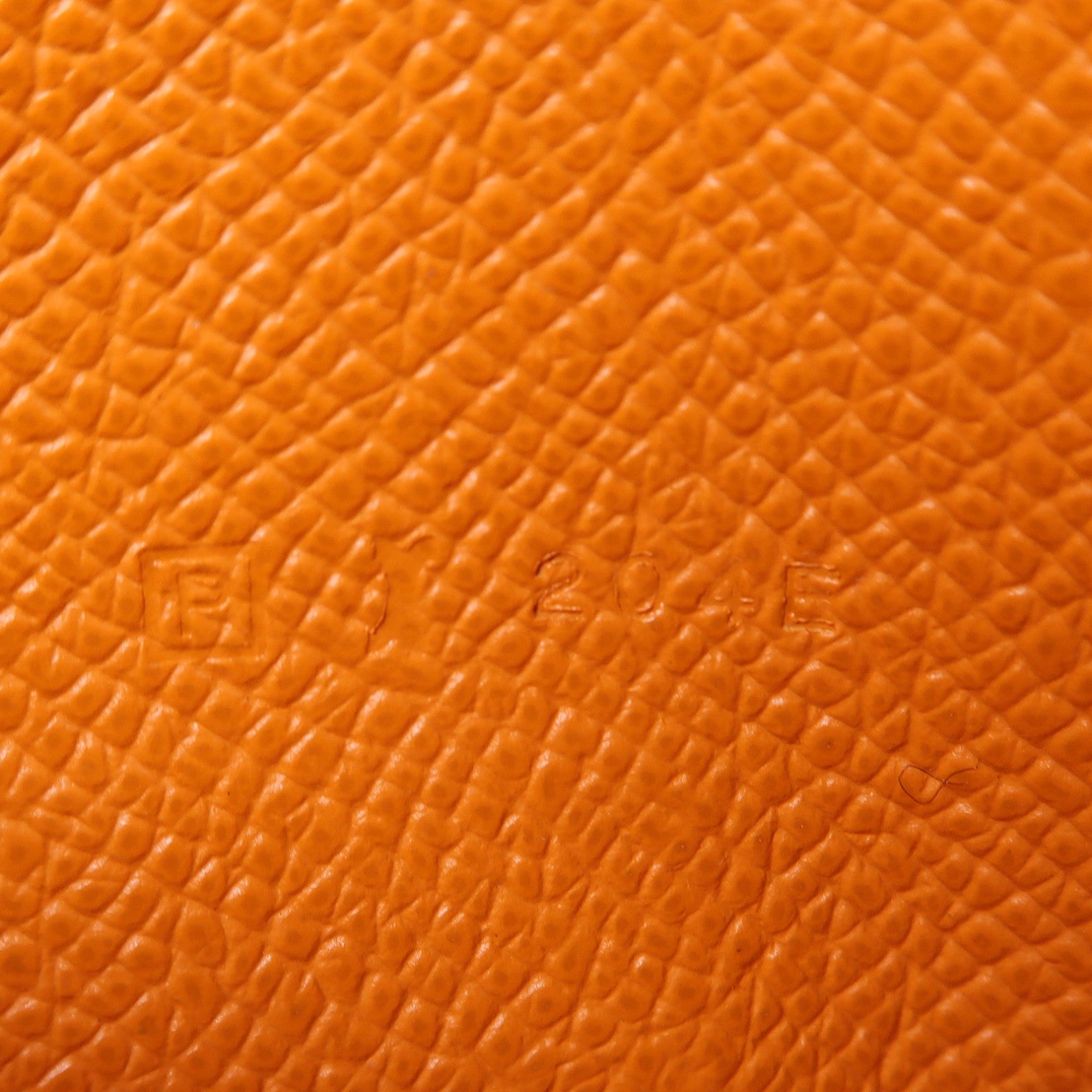 HERMES 【激減優惠】Epsom皮革Bearn Long Wallet銀扣長錢包橙色