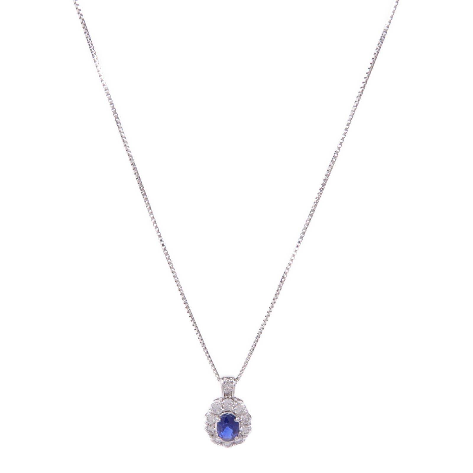 JEWELRY PT850鉑金Sapphire/Diamond Necklace藍寶石/鑽石項鍊