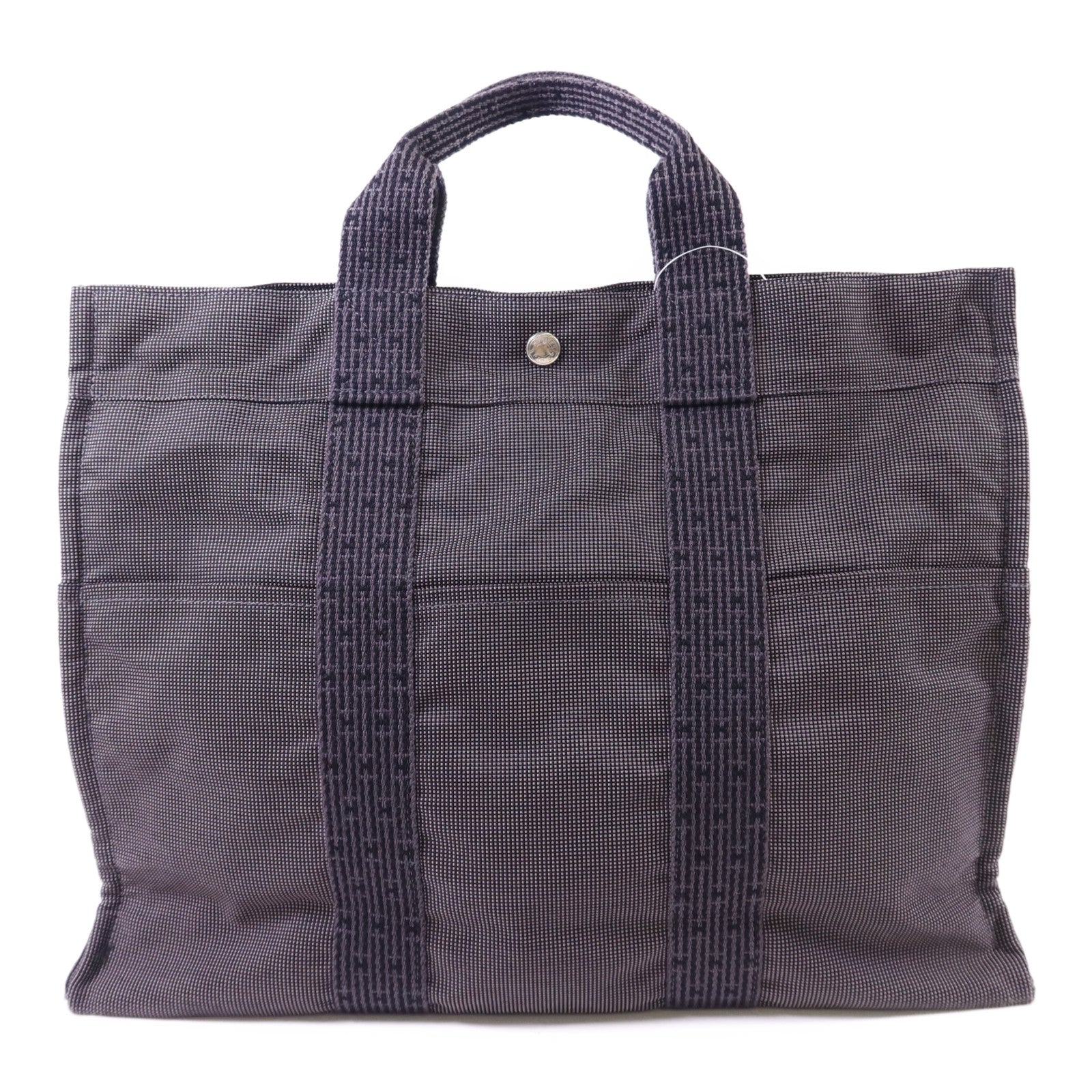 HERMES 帆布Fourre Tout Tote MM銀扣手挽袋