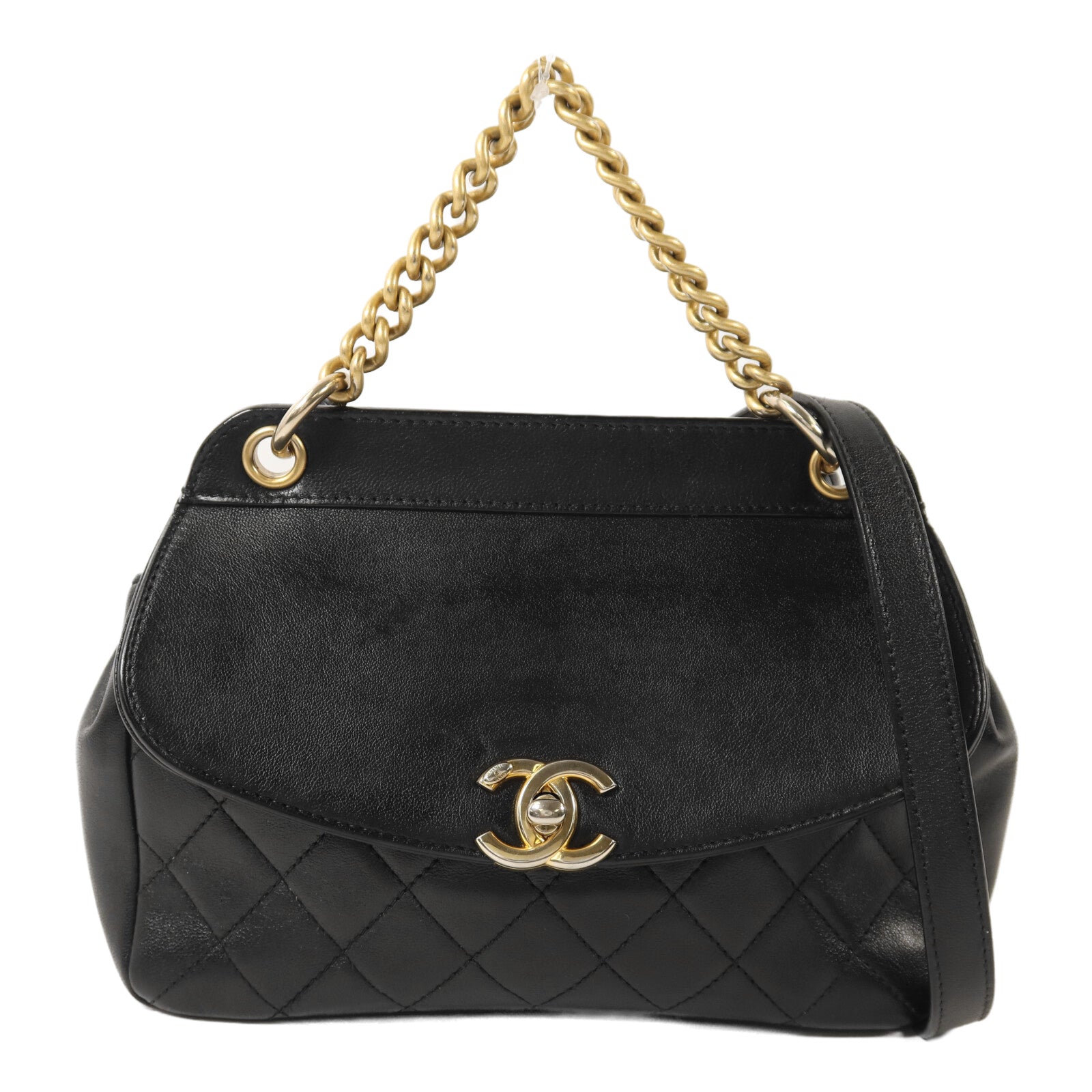CHANEL 羊皮皮革Shoulder Bag金扣鏈帶肩背袋