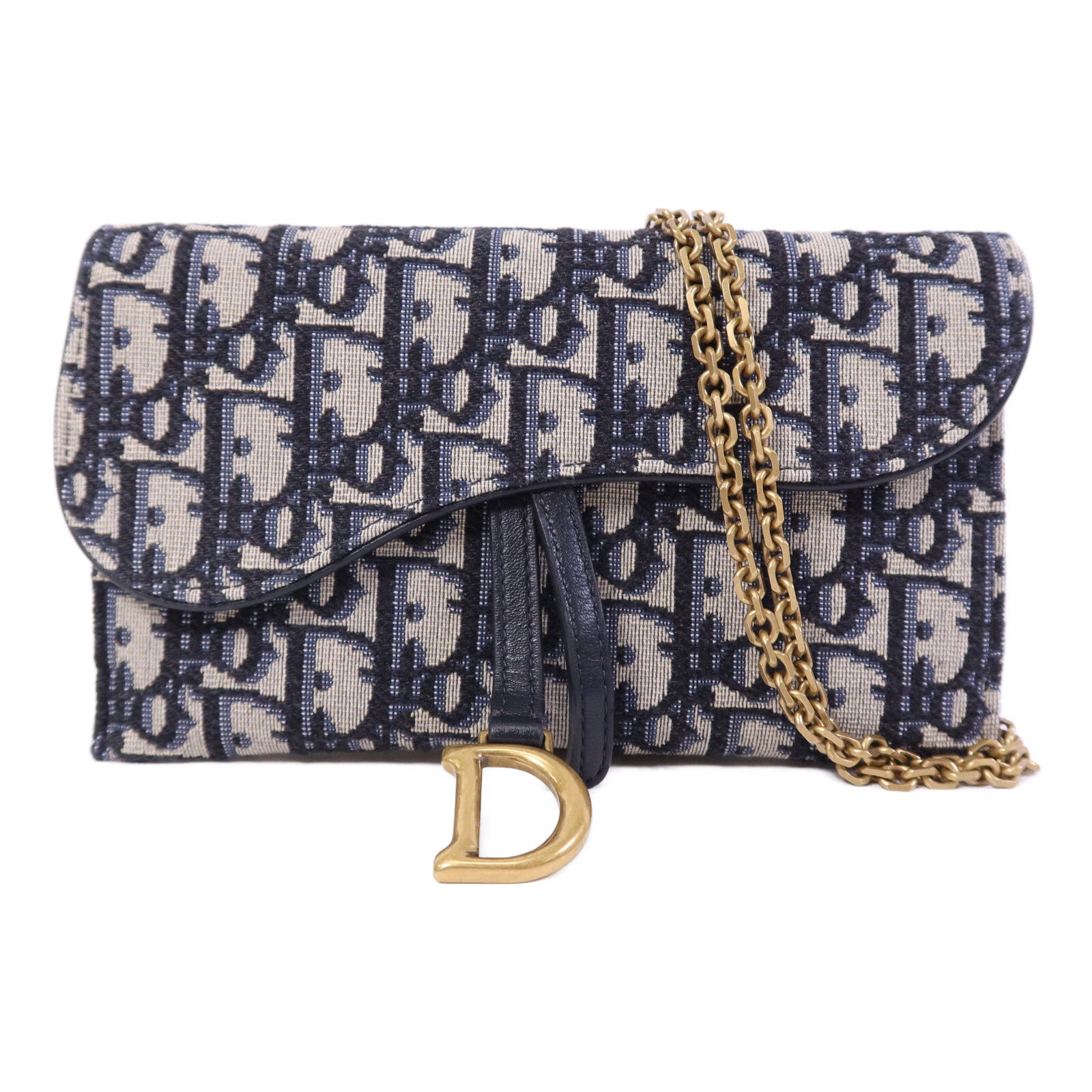 Dior 帆布Dior Oblique金扣鏈帶肩背袋