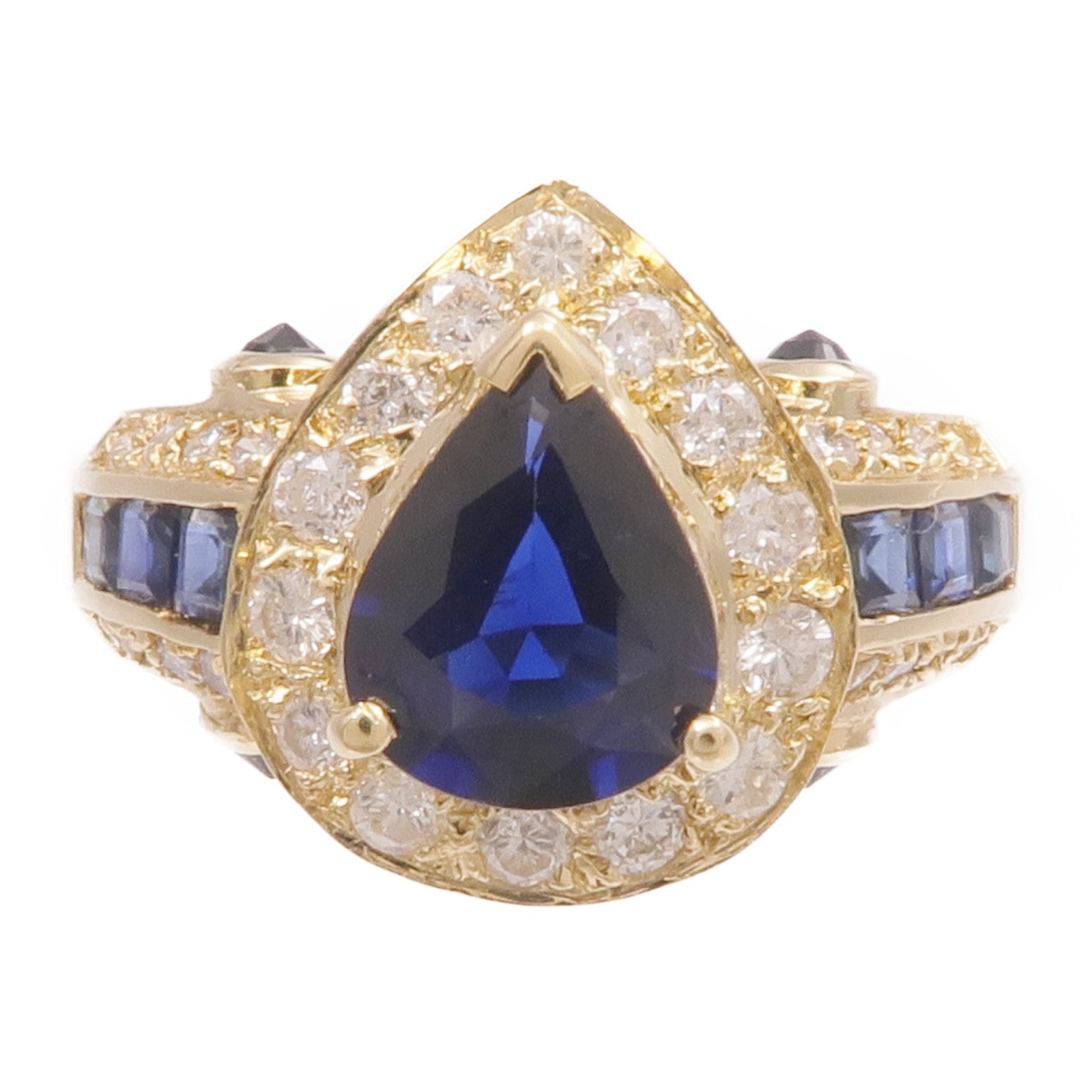 JEWELRY 18K黃金Sapphire Diamond Ring藍寶石/鑽石戒指US#6.25