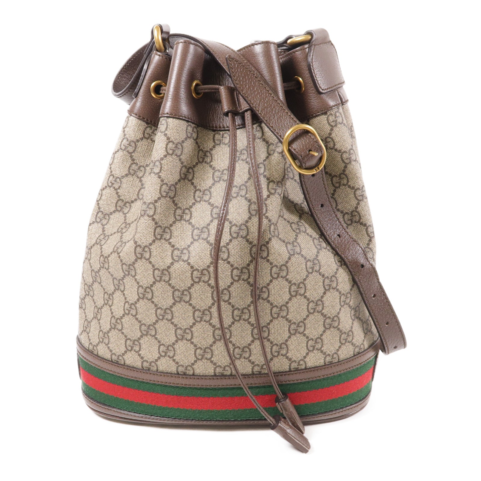 GUCCI 塗層帆布Shoulder Bag金扣肩背袋