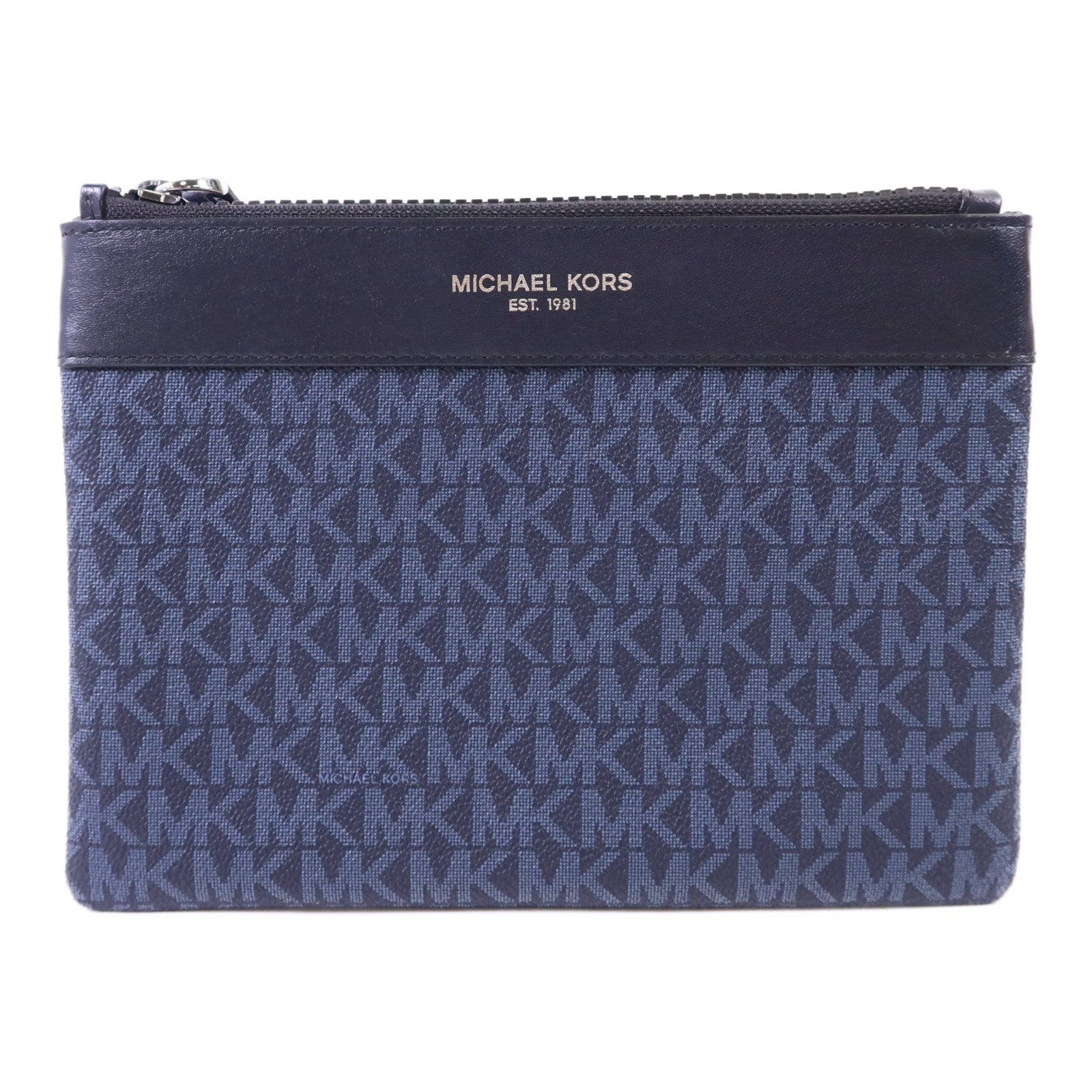 Michael Kors 牛皮皮革Pouch銀扣手拿包