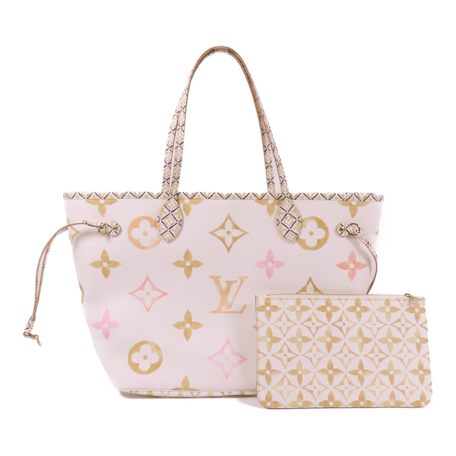 LOUIS VUITTON LV GHW Neverfull MM Tote Bag M22978 Monogram Giant White