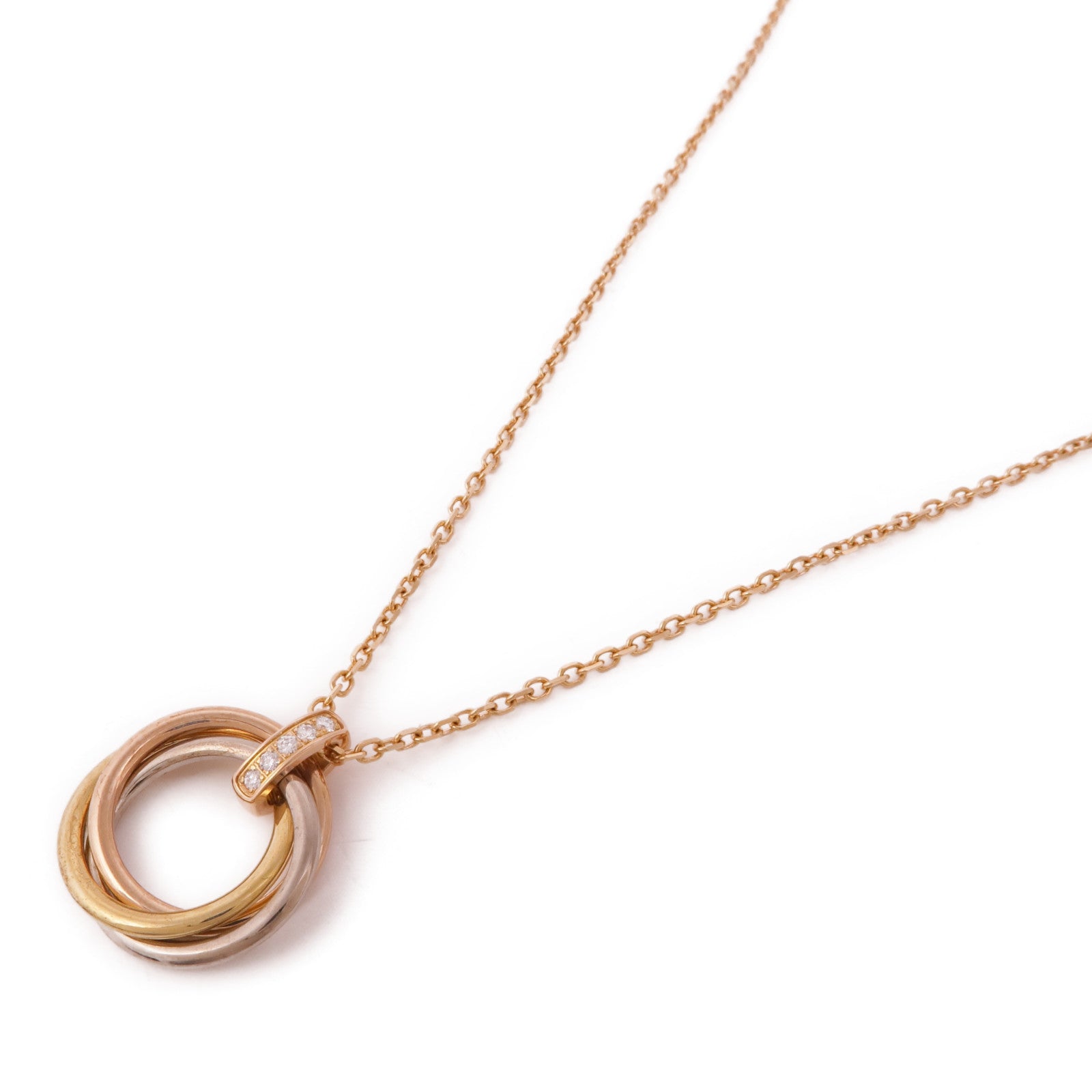 CARTIER 【激減優惠】18K黃金/白金/玫瑰金Trinity Necklace鑽石項鍊