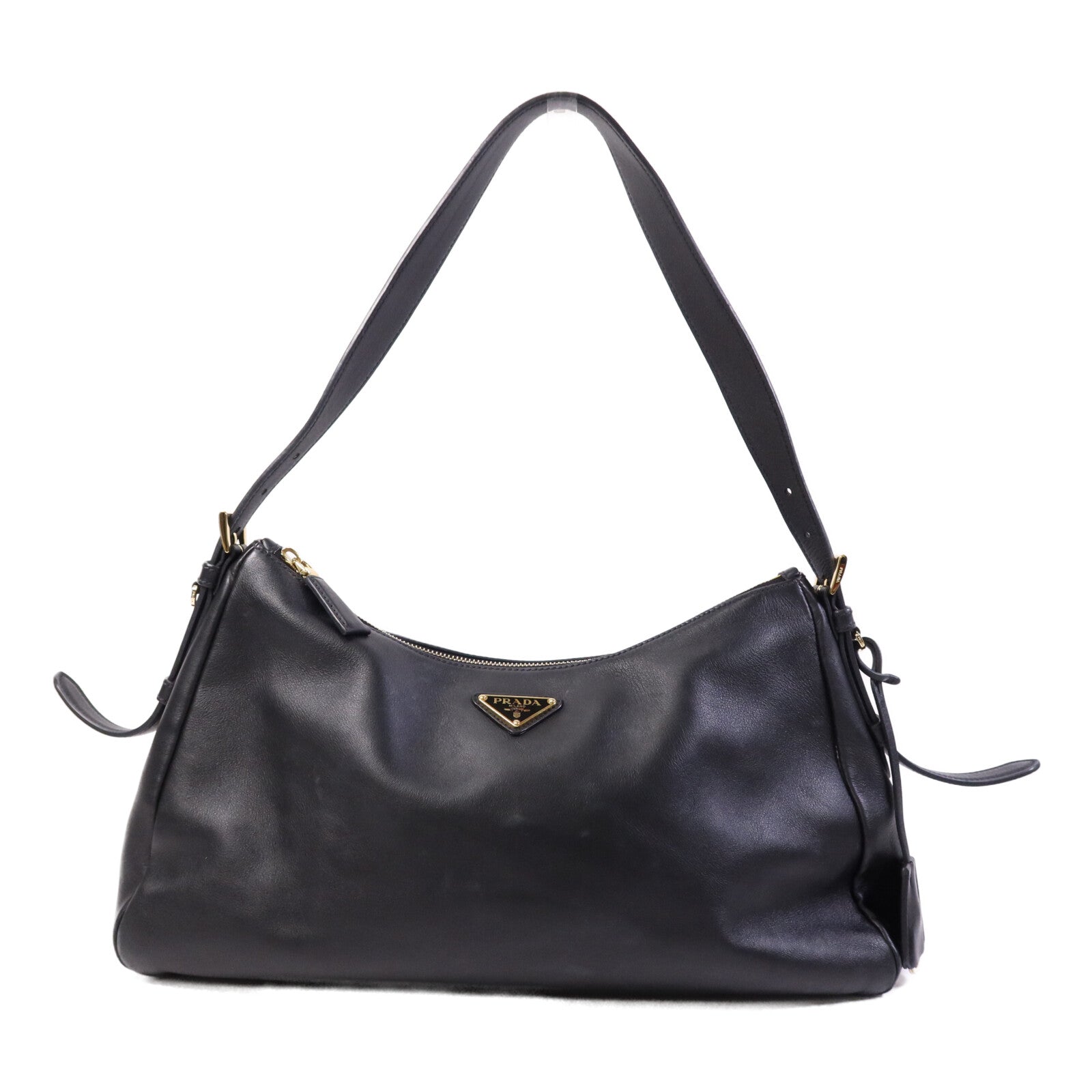 PRADA 【激減優惠】羊皮皮革Aimee金扣肩背袋
