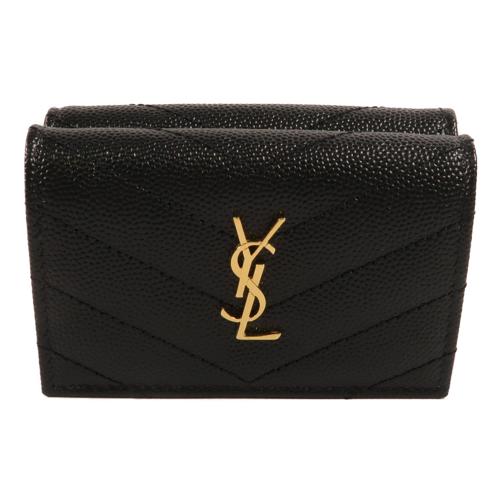 SAINT LAURENT 牛皮皮革Cassandre Matelasse Origami Tiny Wallet錢包