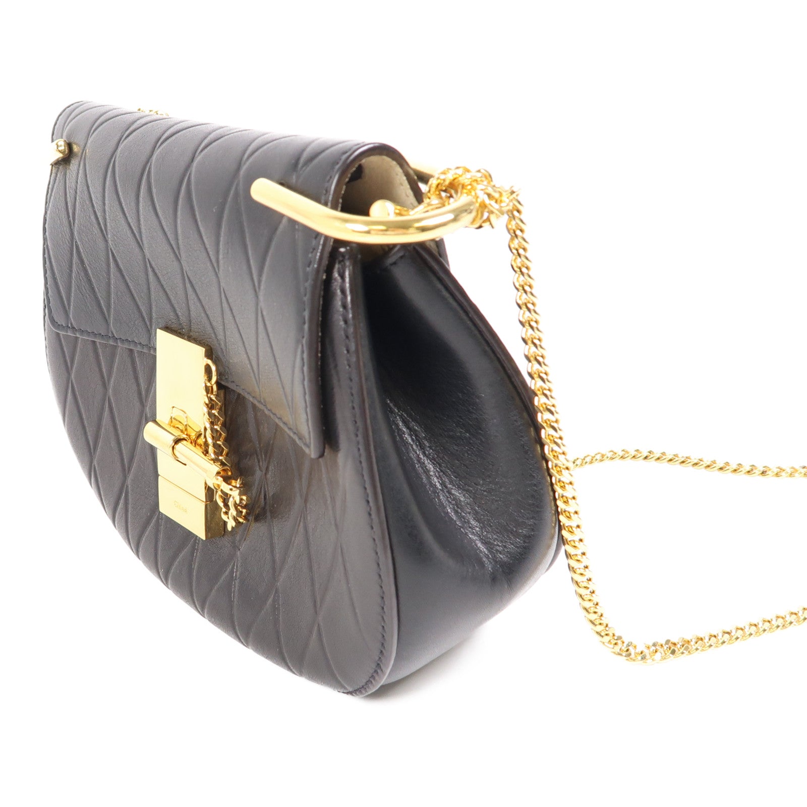 Chloe 牛皮皮革Shoulder Bag金扣鏈帶肩背袋