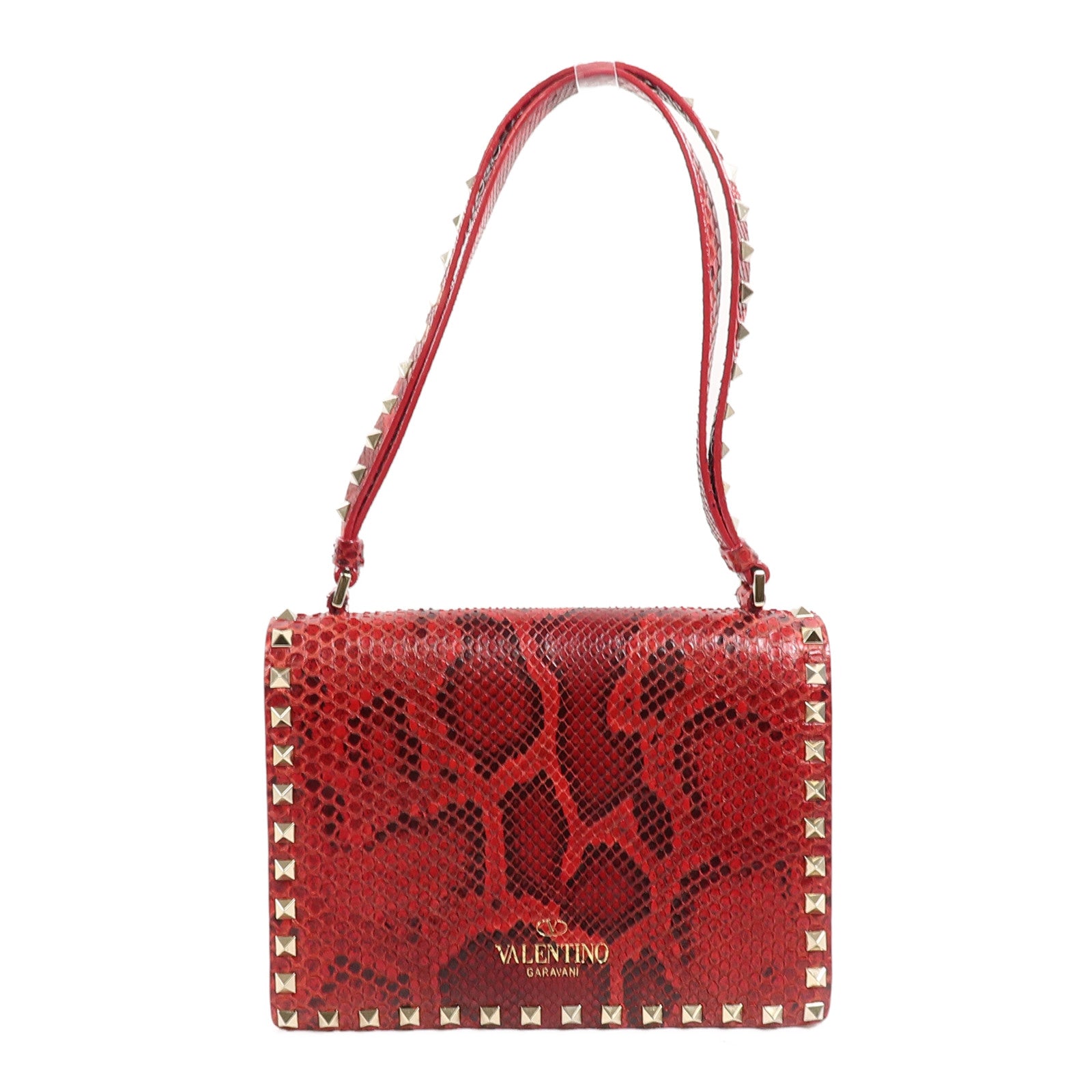 Valentino 蛇皮皮革Rockstud Bag肩背袋