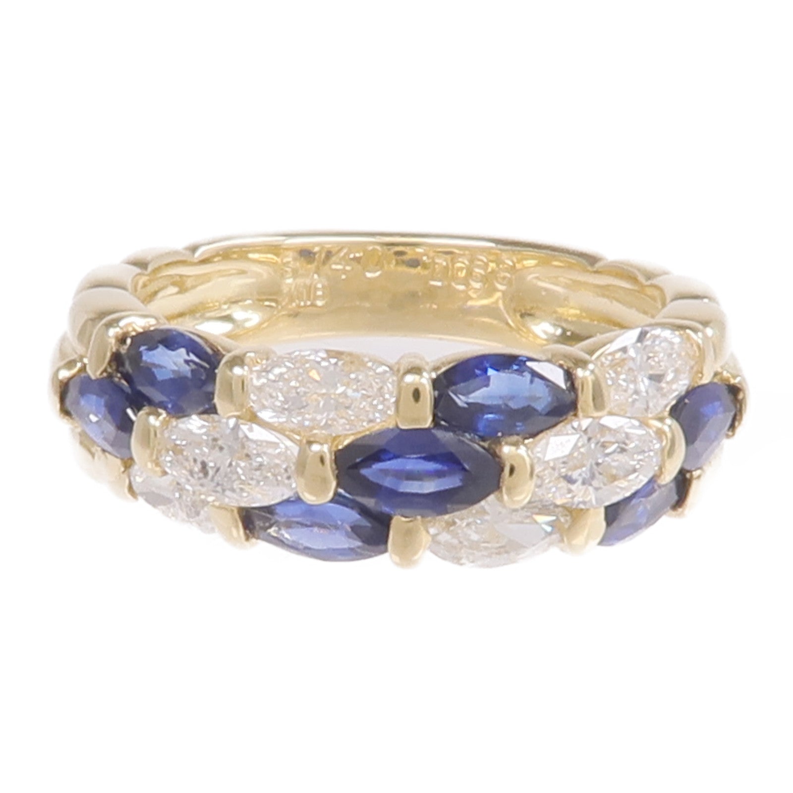JEWELRY 18K黃金Sapphire Diamond Ring藍寶石/鑽石戒指
