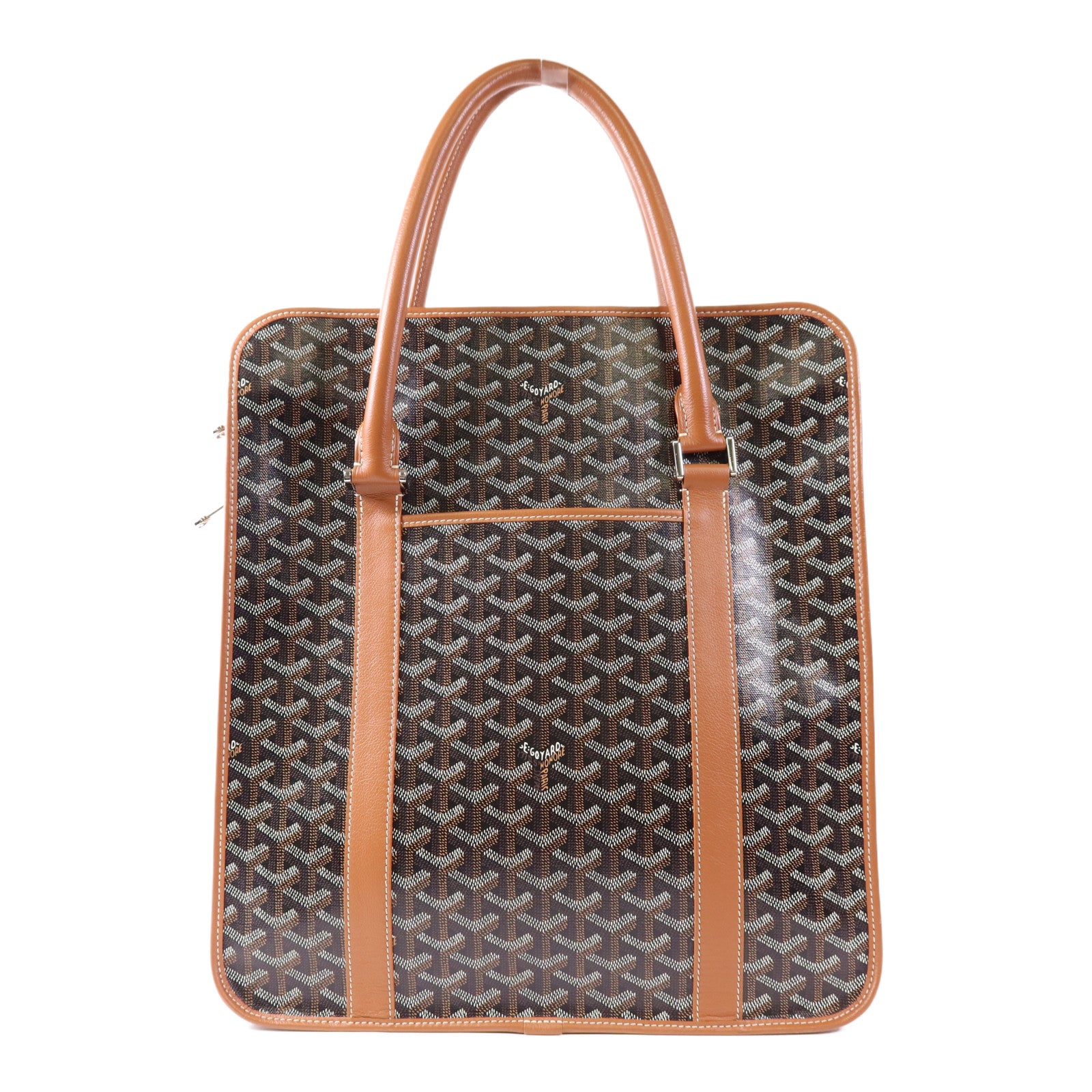 GOYARD 【激減優惠】塗層帆布Bourgogne銀扣手挽袋