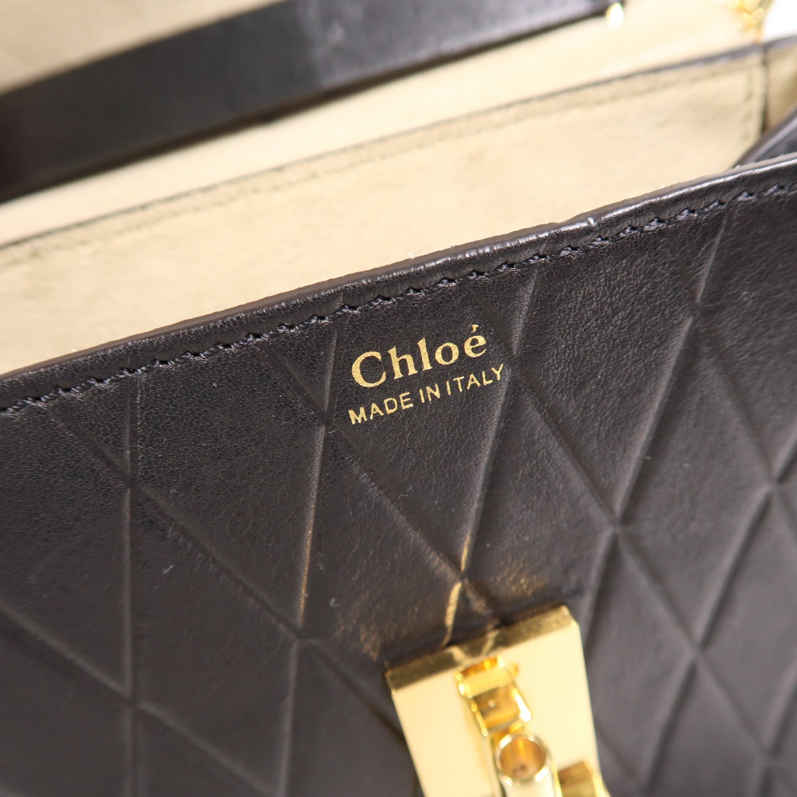 Chloe 牛皮皮革Shoulder Bag金扣鏈帶肩背袋