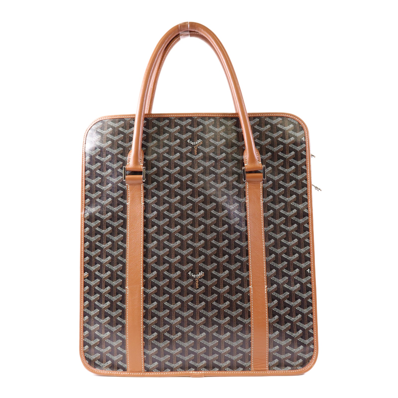 GOYARD 塗層帆布Bourgogne銀扣手挽袋