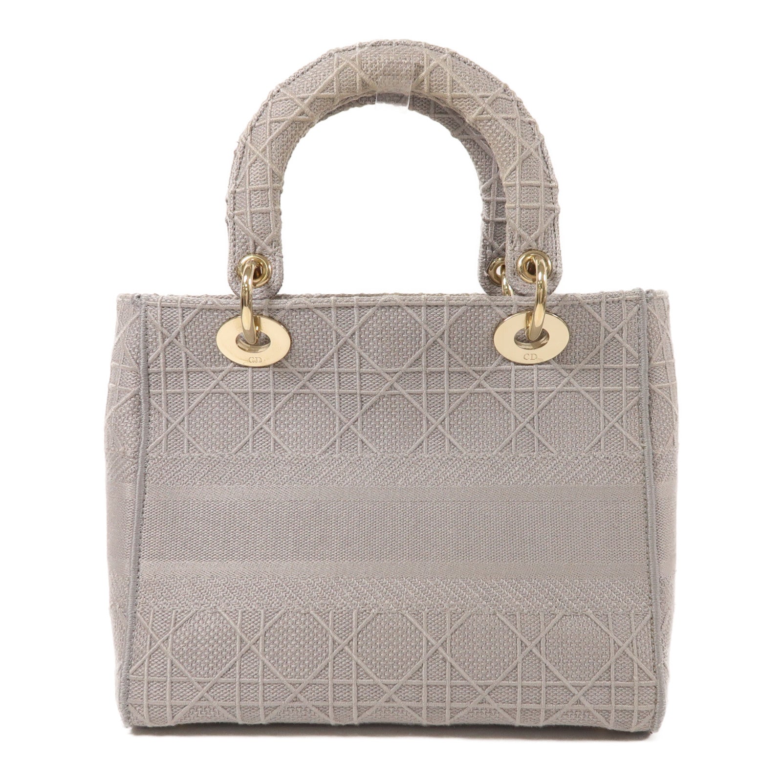 Dior 帆布Lady Dior金扣手挽肩背兩用袋