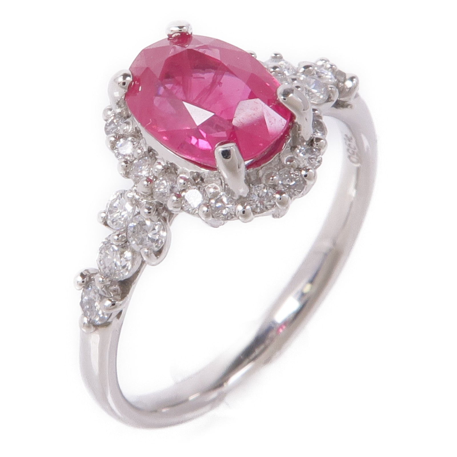 JEWELRY PT950鉑金Ruby/Diamond Ring紅寶石/鑽石戒指US#6