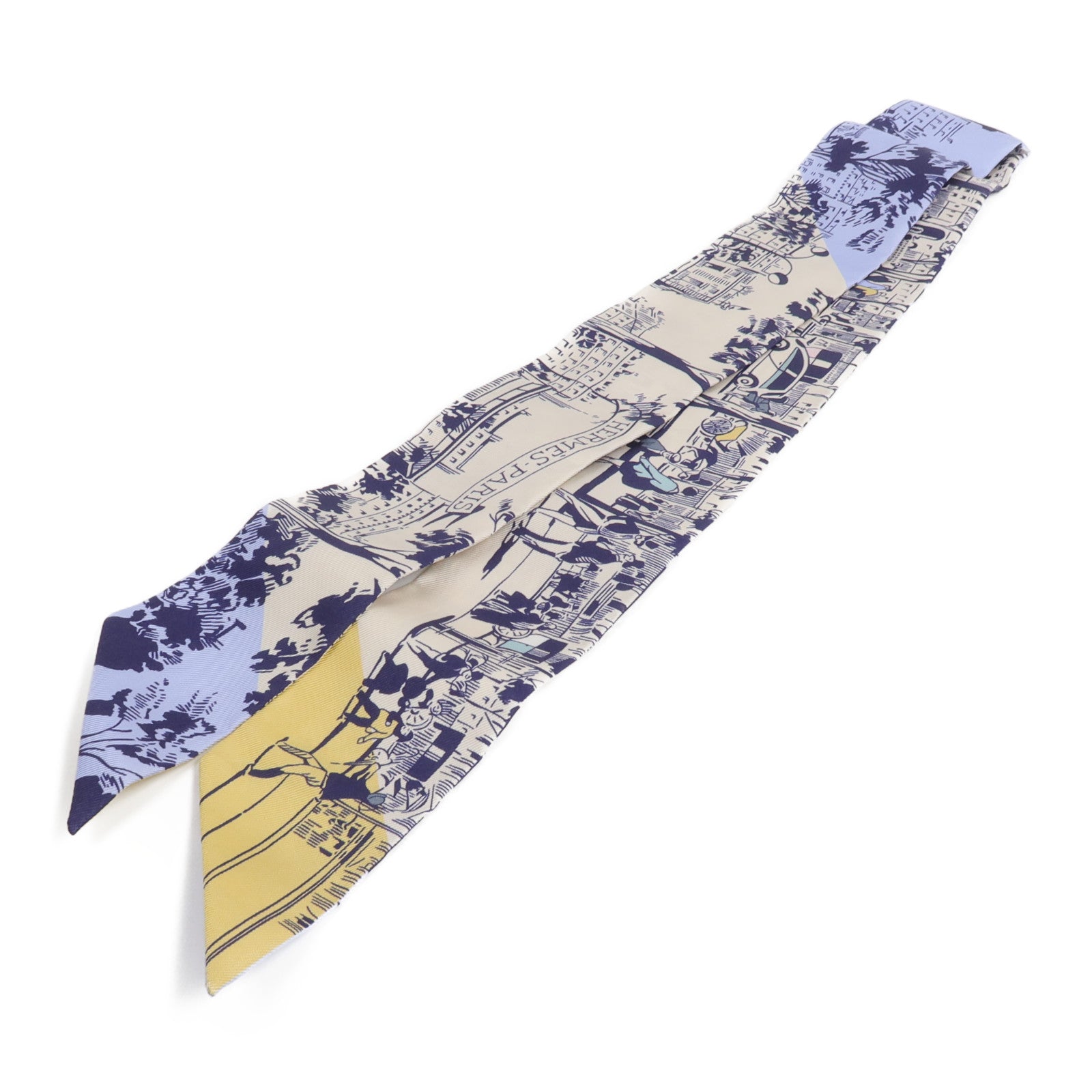 HERMES 絲質A l'Ombre des Boulevards Twilly絲巾