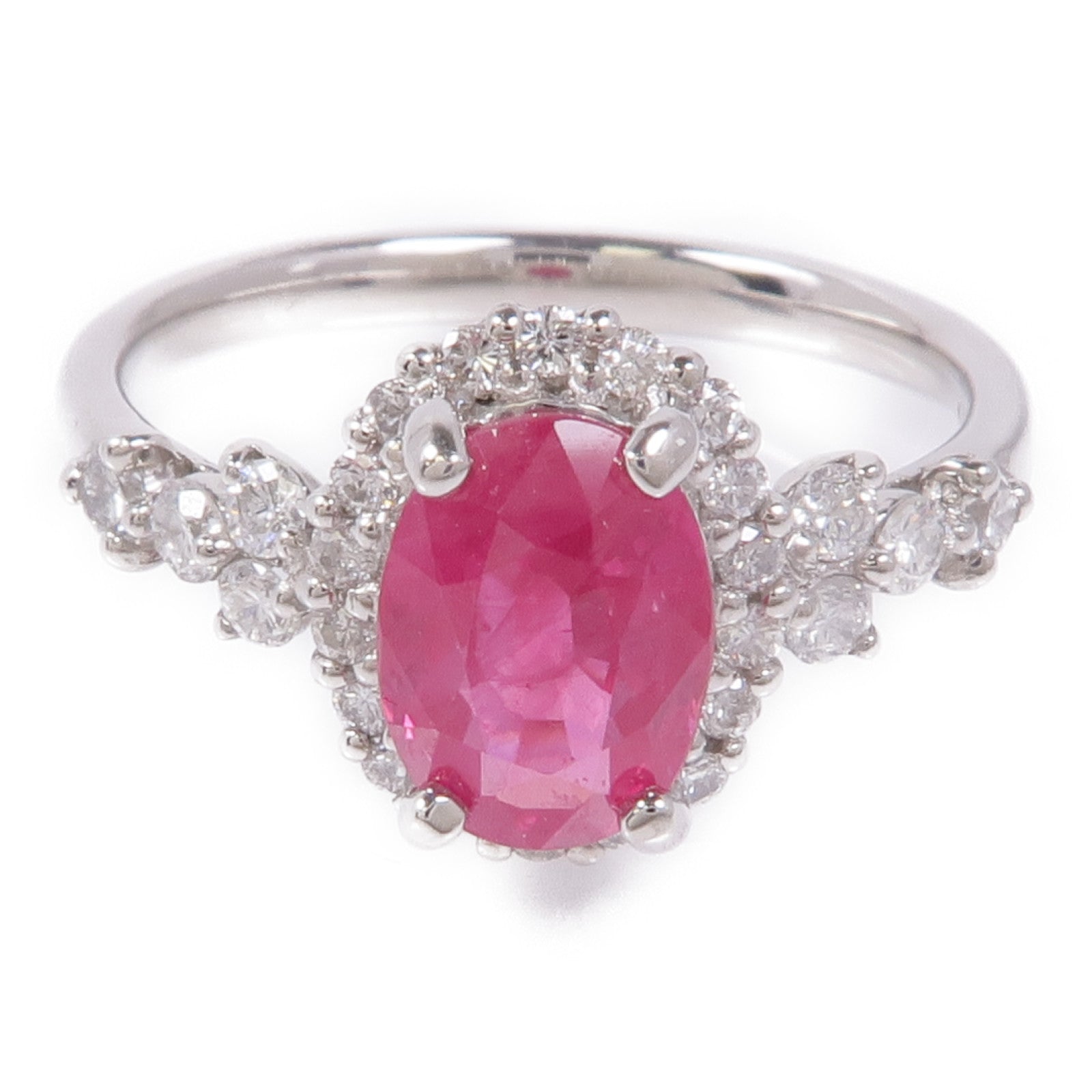 JEWELRY PT950鉑金Ruby/Diamond Ring紅寶石/鑽石戒指US#6