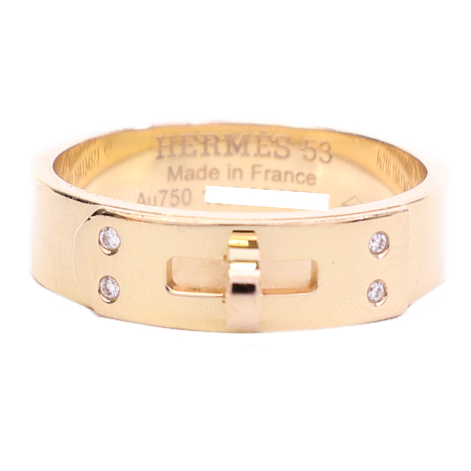 HERMES 18K玫瑰金Kelly Diamond鑽石戒指