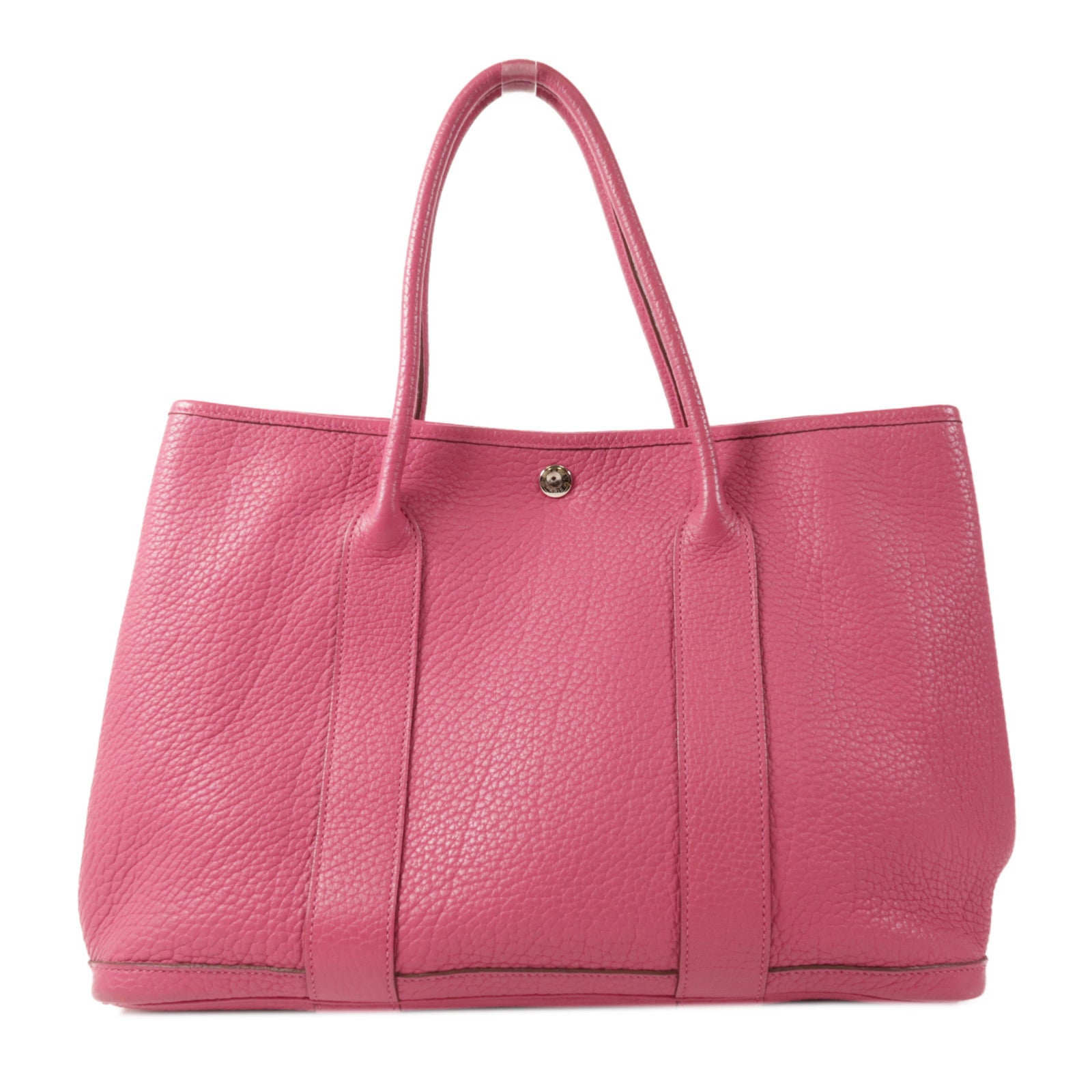 HERMES Negonda皮革Garden Party PM銀扣手挽袋Rubis紅色