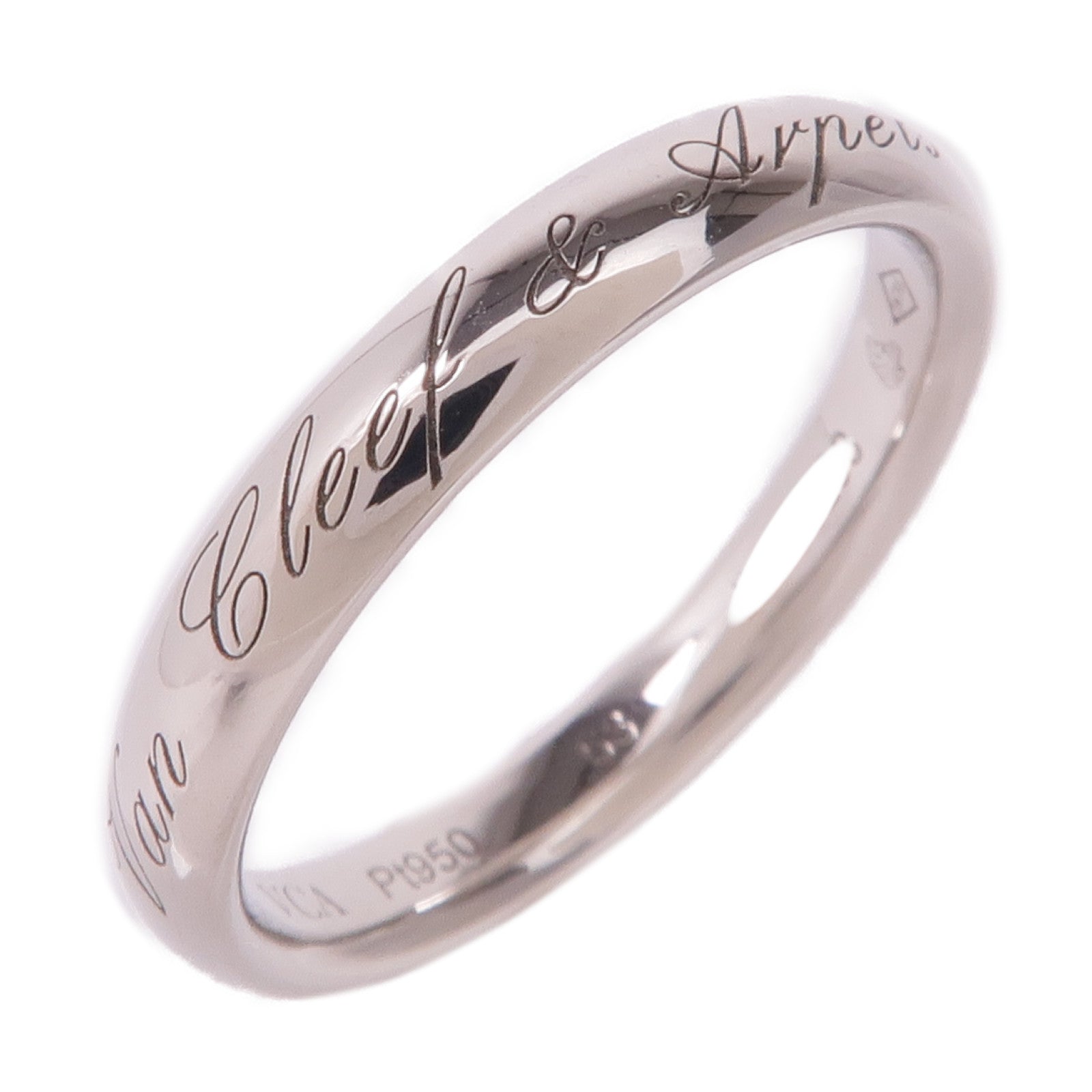 Van Cleef & Arpels PT950鉑金Tendrement Signature Wedding Band戒指US#6.5