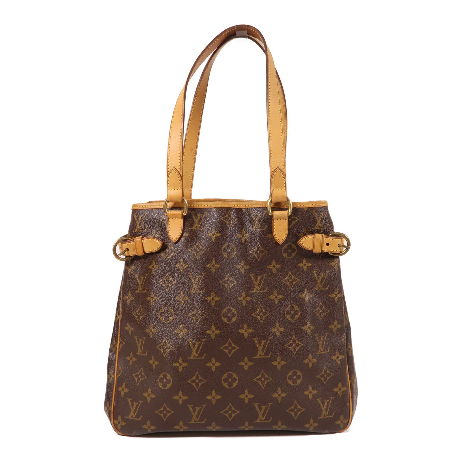LOUIS VUITTON Monogram Batignolles金扣肩背袋棕色