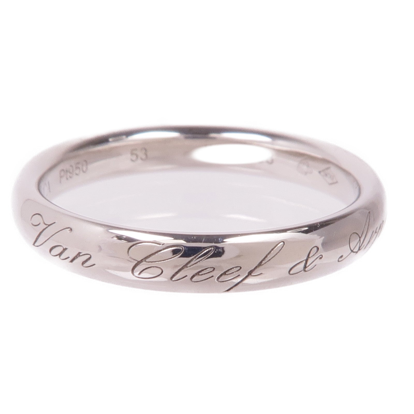 Van Cleef & Arpels PT950鉑金Tendrement Signature Wedding Band戒指US#6.5