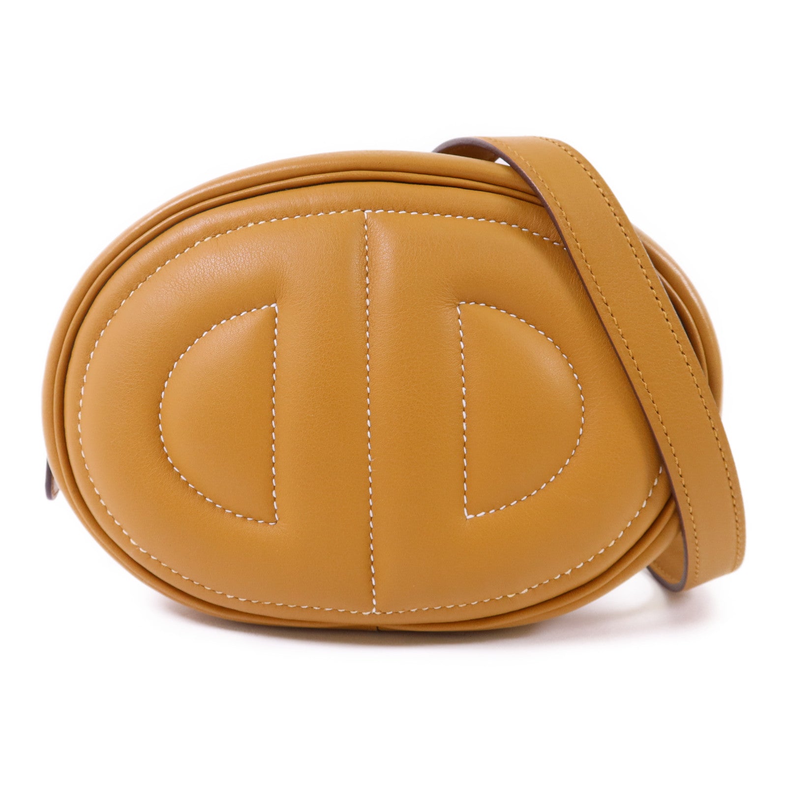 HERMES Swift皮革In The Loop Belt Bag銀扣腰包Sesame/Celeste