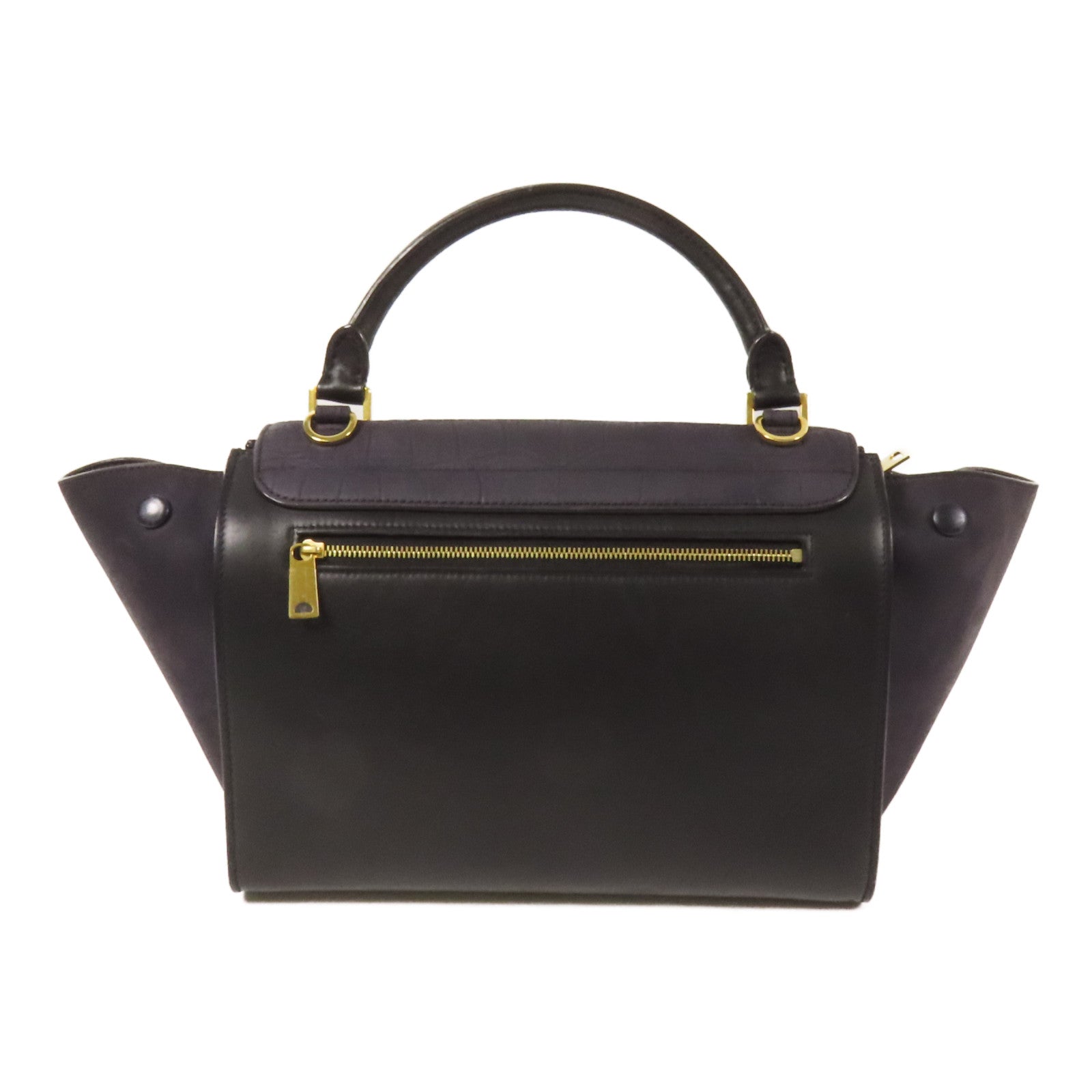 CELINE 牛皮/麂皮皮革Trapeze金扣手挽肩背兩用袋