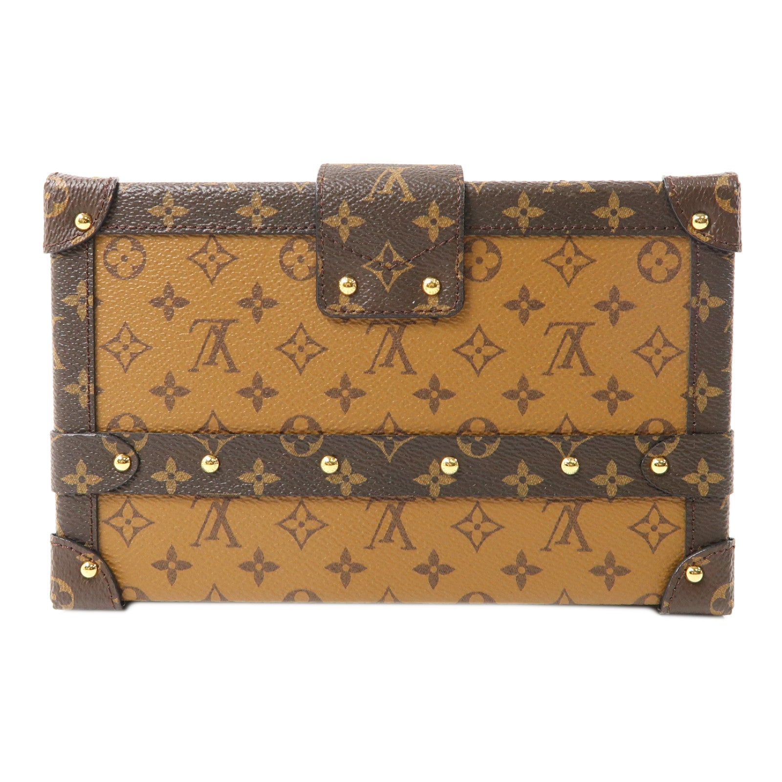 LOUIS VUITTON LV GHW Petite Malle Shoulder Bag M45960 Monogram Reverse Brown