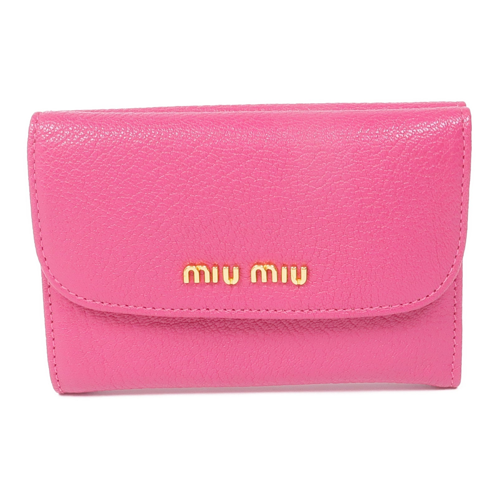 Miu Miu 牛皮皮革Trifold Wallet金扣錢包