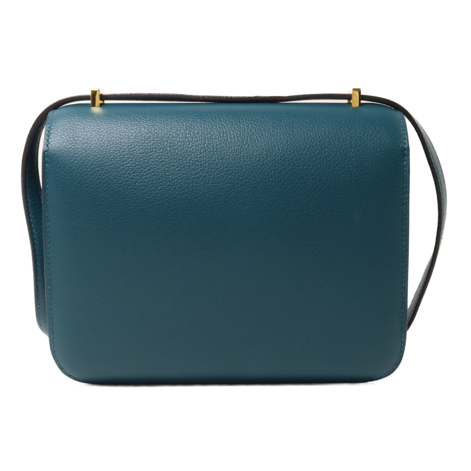 HERMES Evercolor皮革Constance Mini肩背袋Vert Bosphore