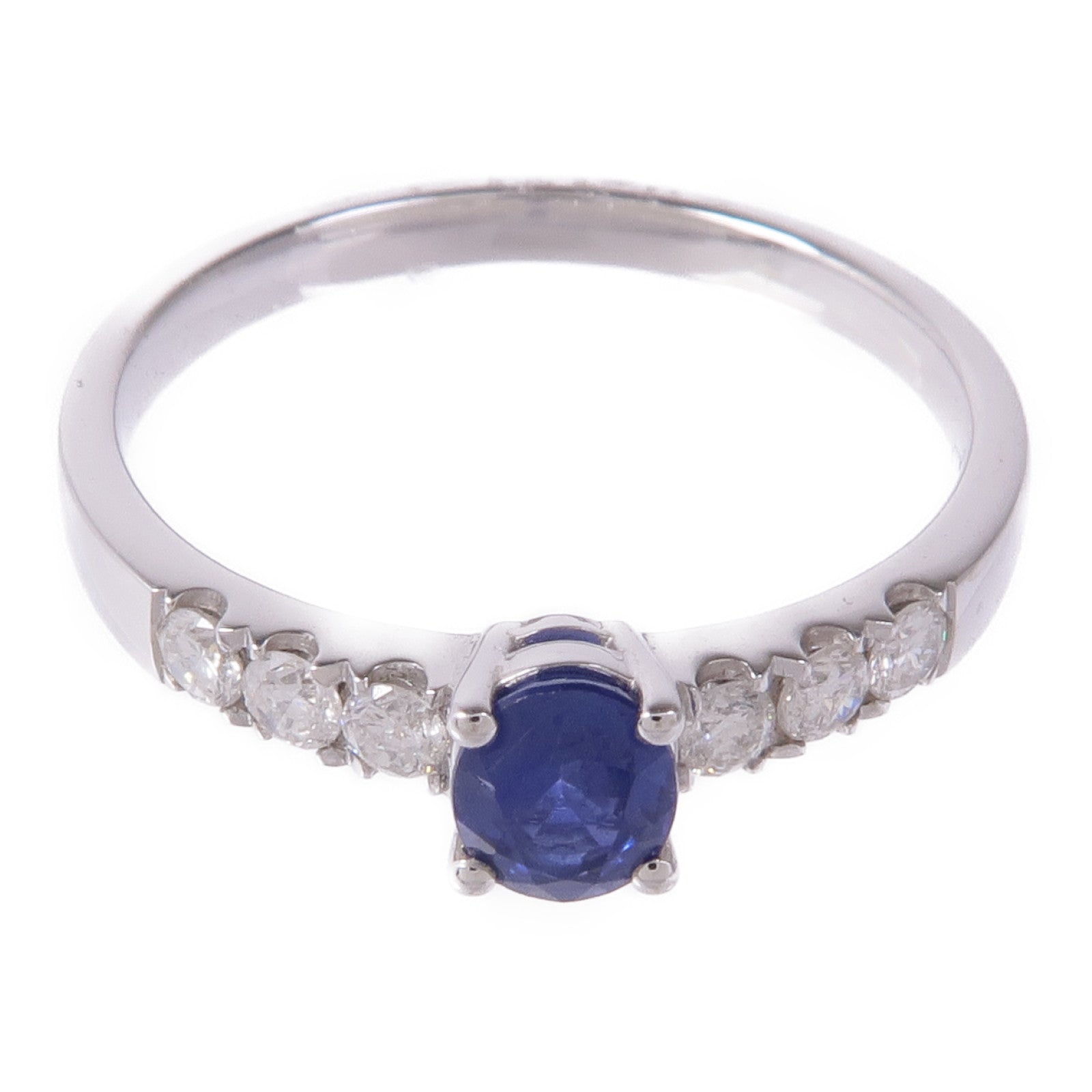 JEWELRY 18K白金Sapphire/Diamond藍寶石/鑽石戒指US#7.25