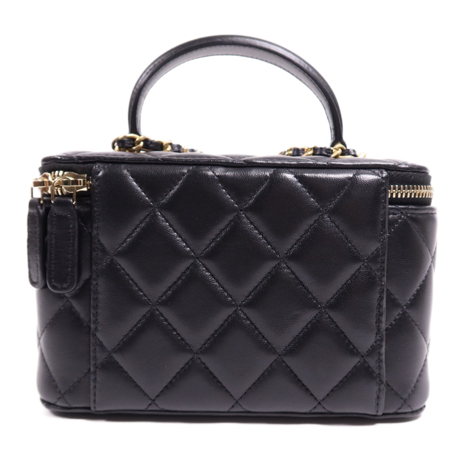 CHANEL 羊皮皮革Vanity Case金扣鏈帶肩背袋