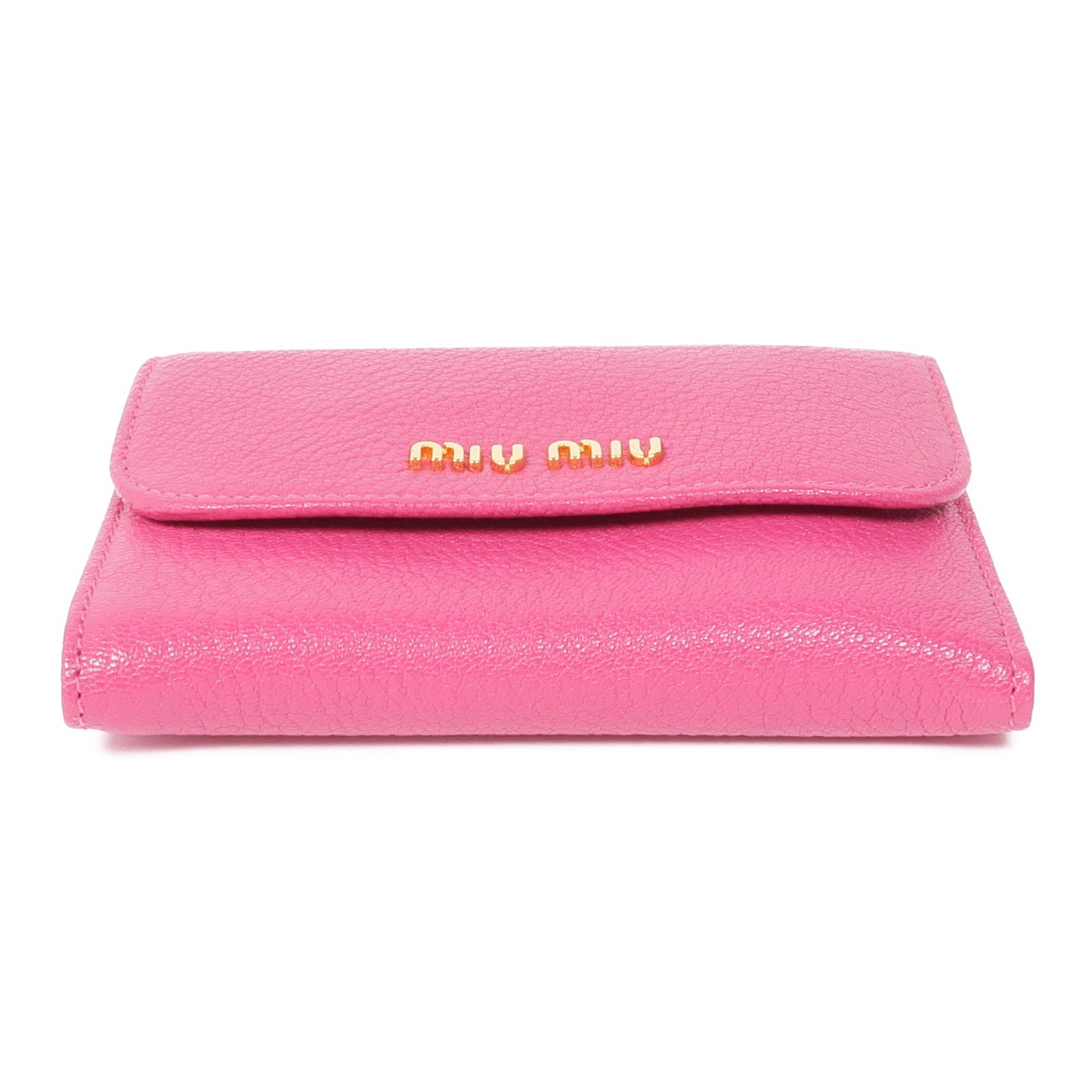 Miu Miu 牛皮皮革Trifold Wallet金扣錢包