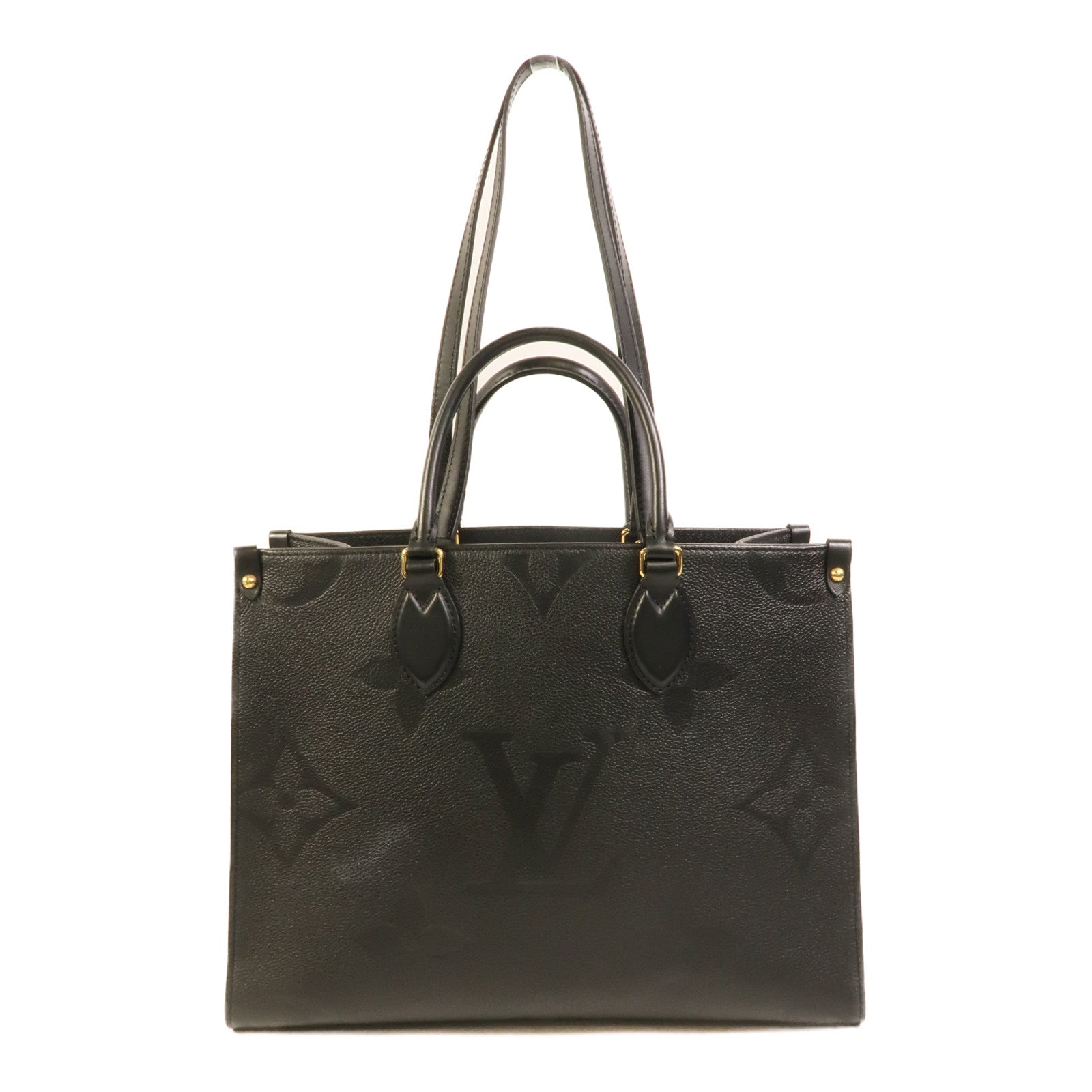 LOUIS VUITTON Monogram Empreinte On The Go MM金扣手挽肩背兩用袋