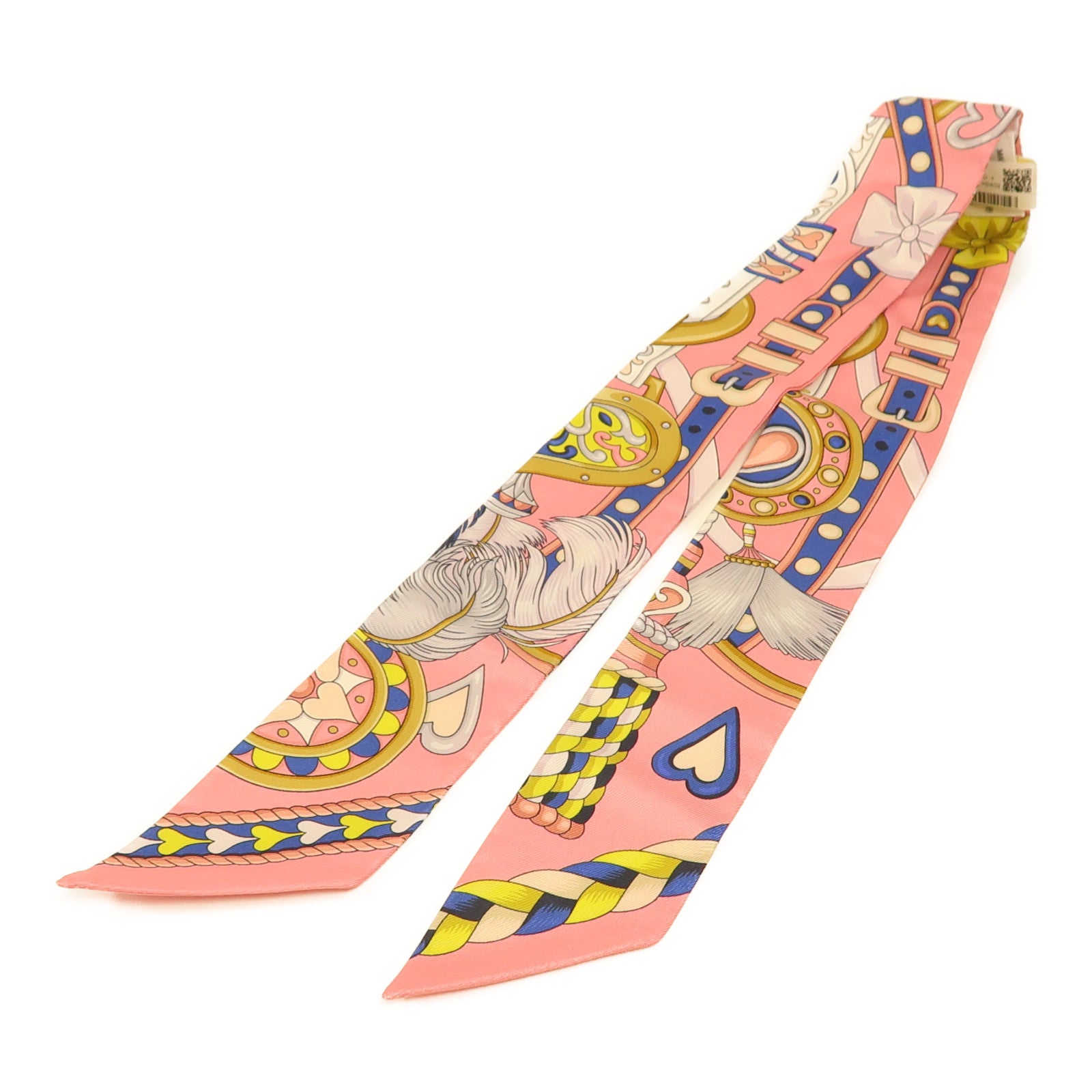 HERMES Twilly Scarf Scarves Silk Pink