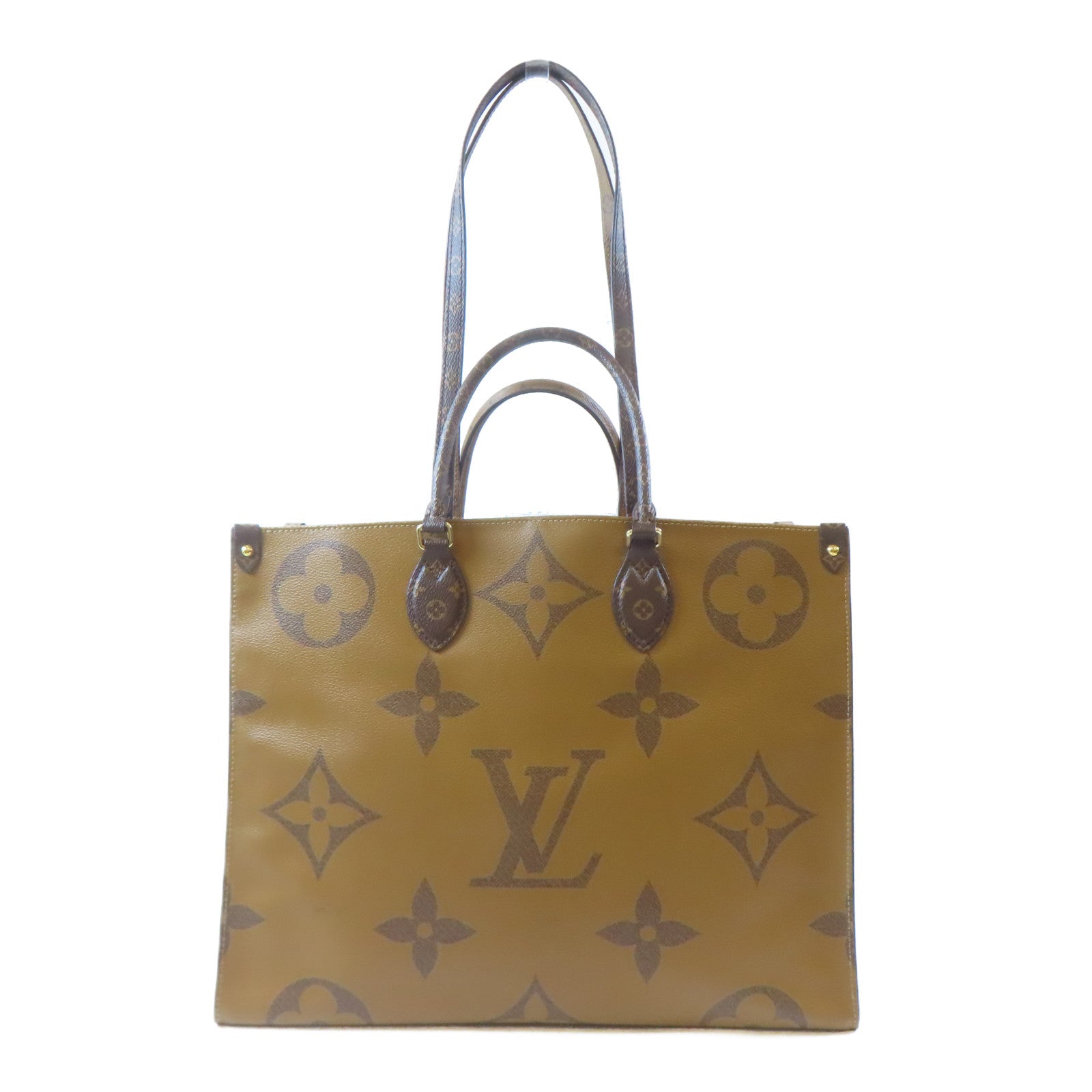 LOUIS VUITTON 【激減優惠】Monogram/Monogram Reverse OnTheGo GM金扣手挽肩背兩用袋啡色