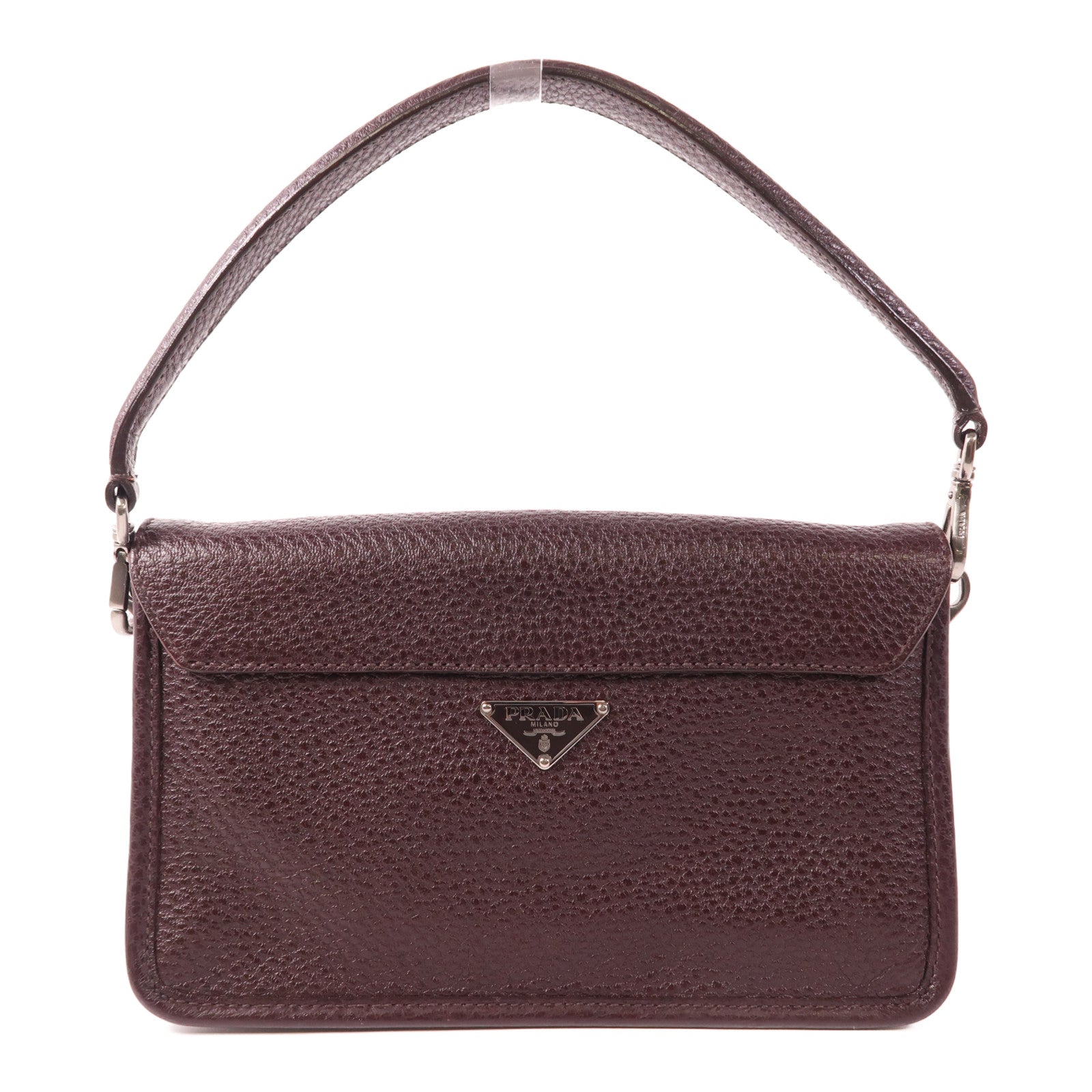 PRADA 牛皮皮革Tote Bag銀扣手挽袋