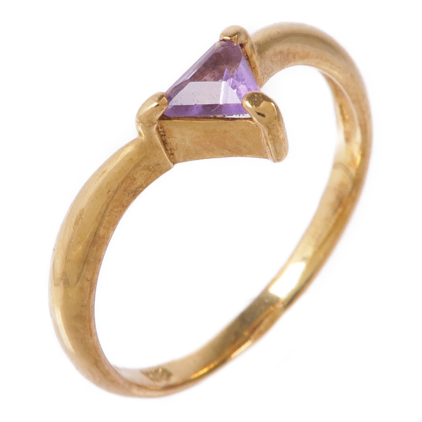 JEWELRY 【激減優惠】18K黃金Amethyst Ring紫晶戒指US#6