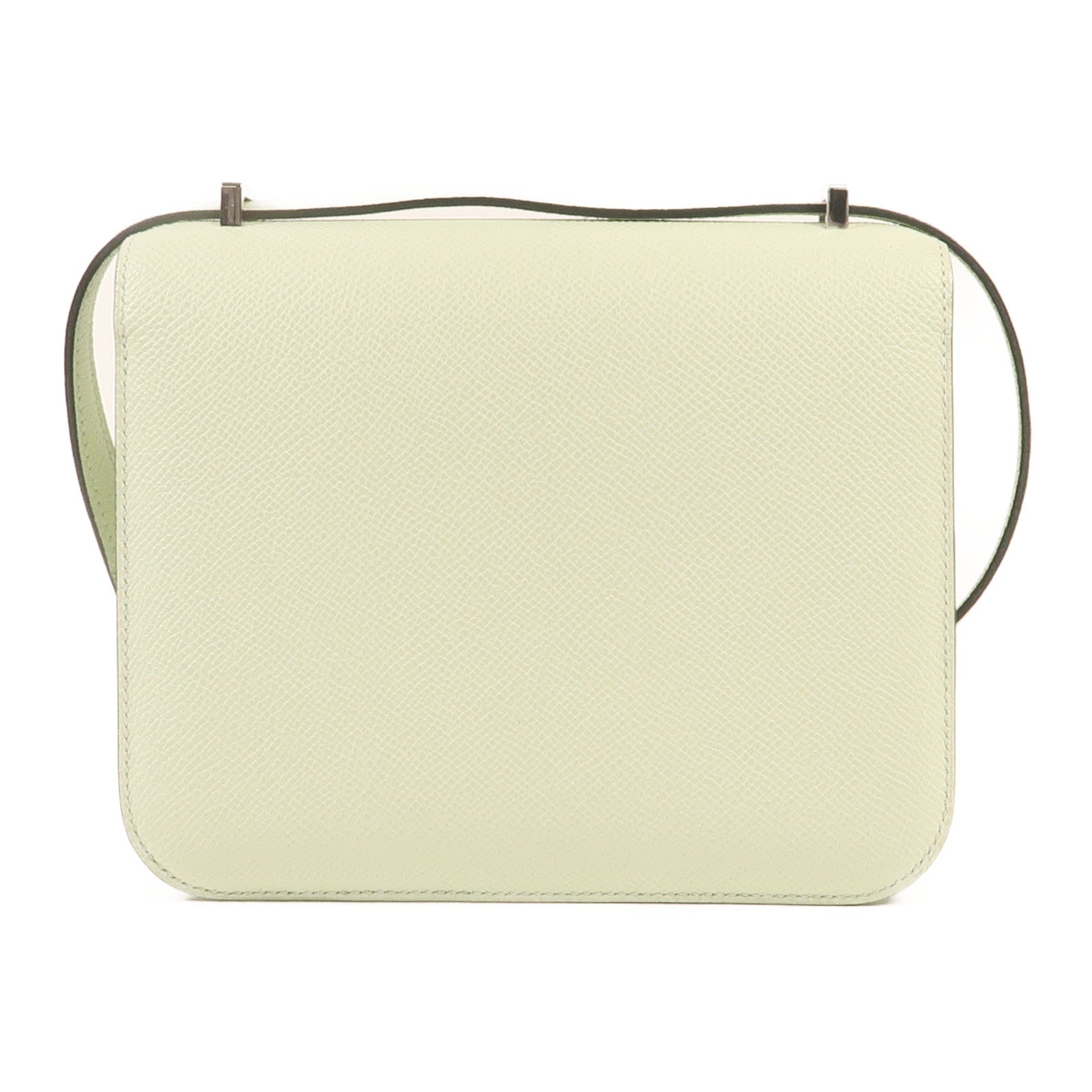 HERMES Epsom皮革Constance Mini銀扣肩背袋Vert Fizz