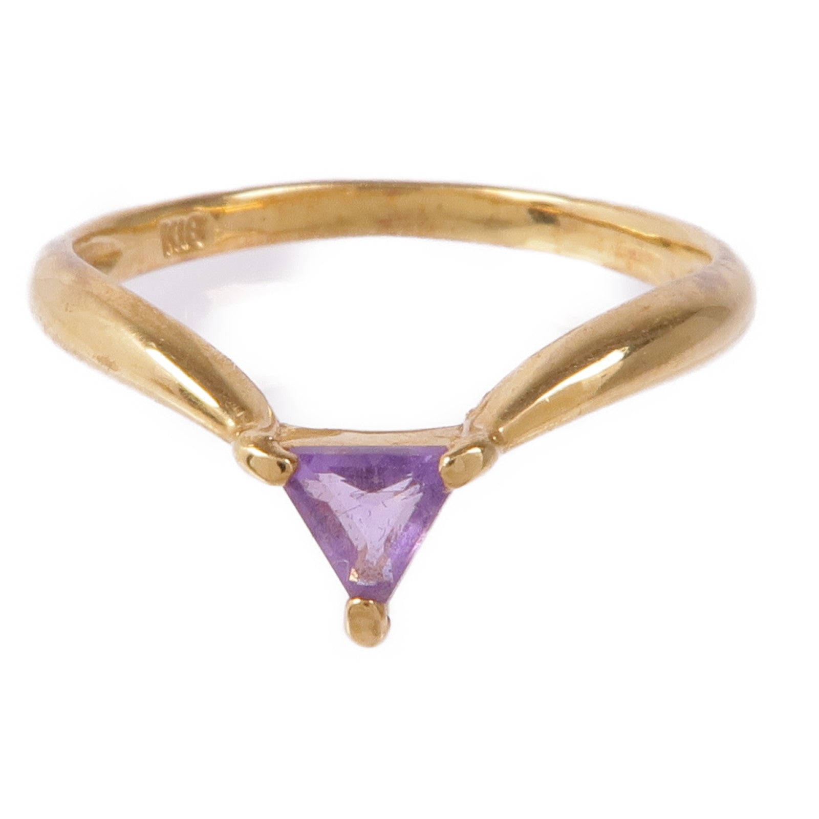 JEWELRY 【激減優惠】18K黃金Amethyst Ring紫晶戒指US#6