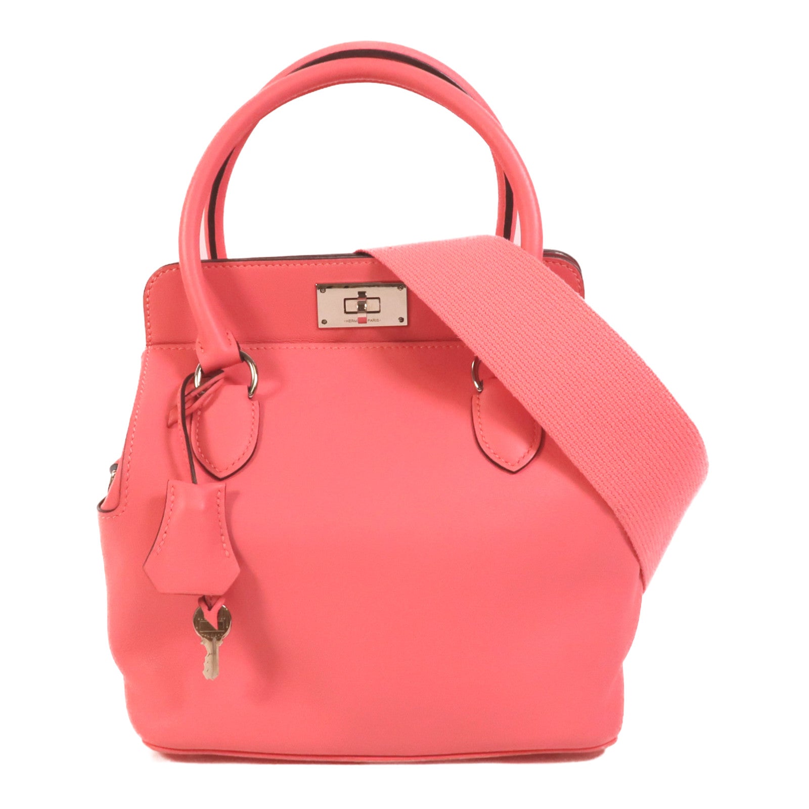 HERMES Swift皮革Tool Box 20手挽肩背兩用袋Rose Azalee