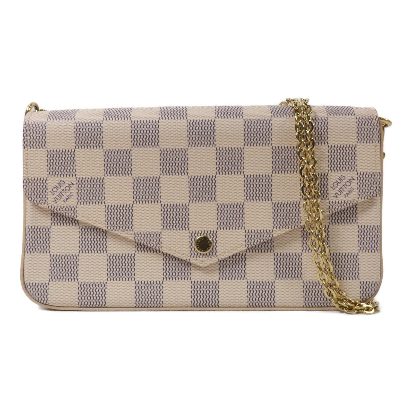LOUIS VUITTON Damier Azur Felicia Pochette鏈帶肩背袋