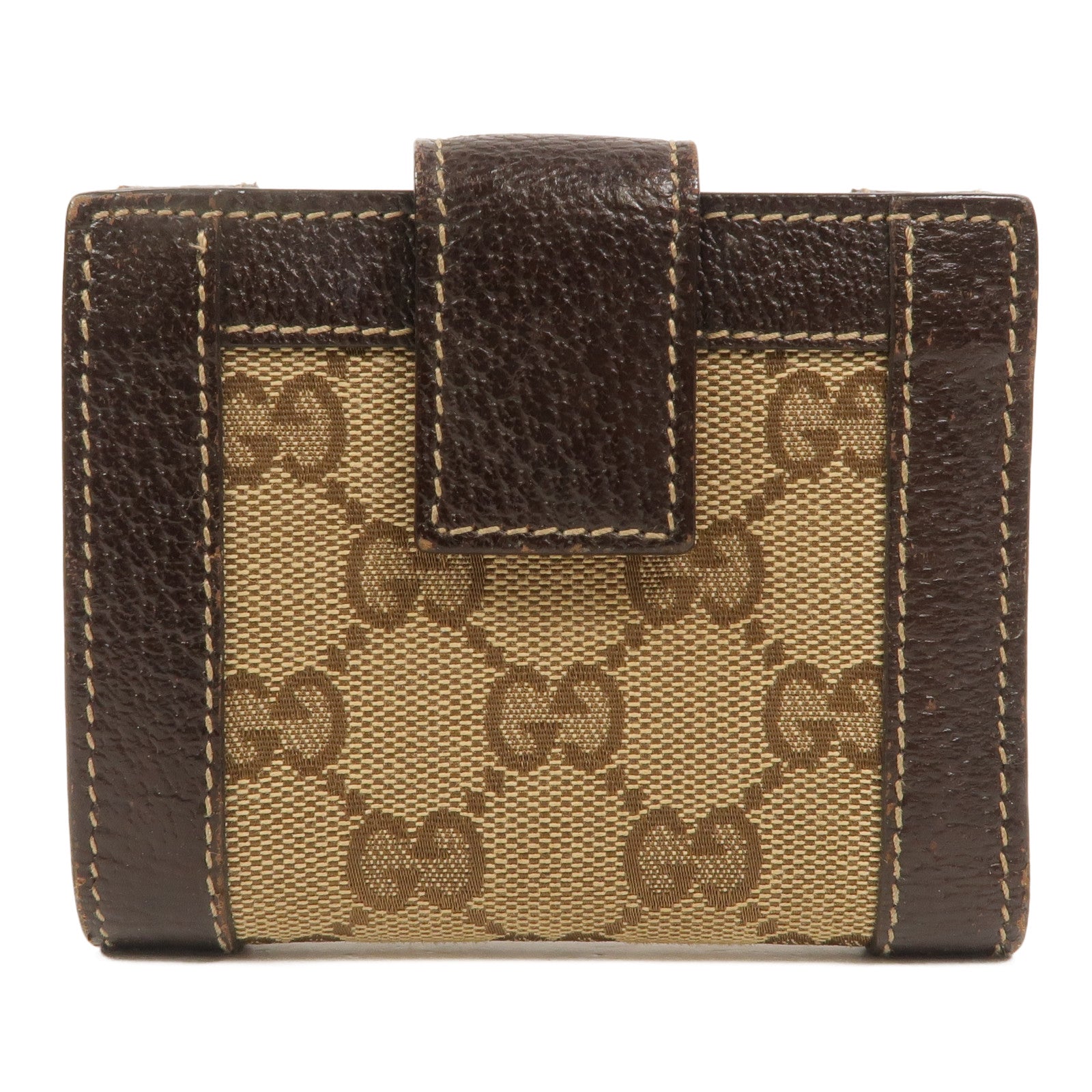 GUCCI 帆布/牛皮皮革Bifold Wallet錢包