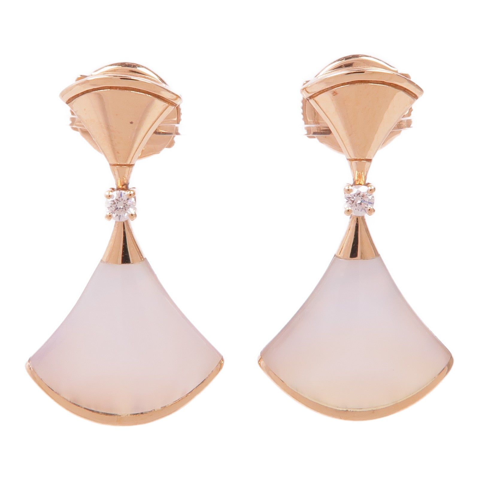 BVLGARI 18K玫瑰金Divas' Dream Earrings珍珠母貝耳環