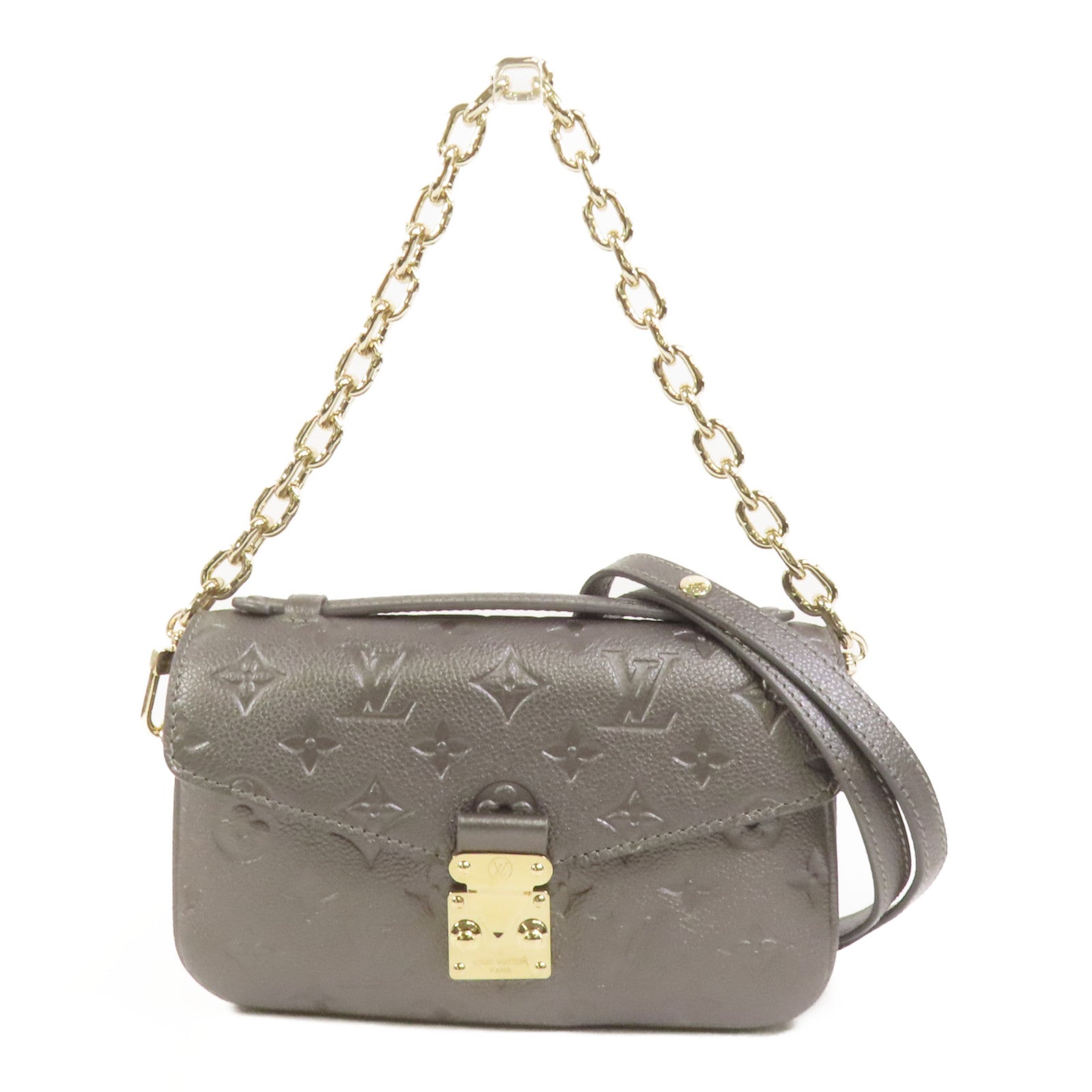 LOUIS VUITTON Monogram Empreinte Pochette Metis East West金扣手挽肩背兩用袋