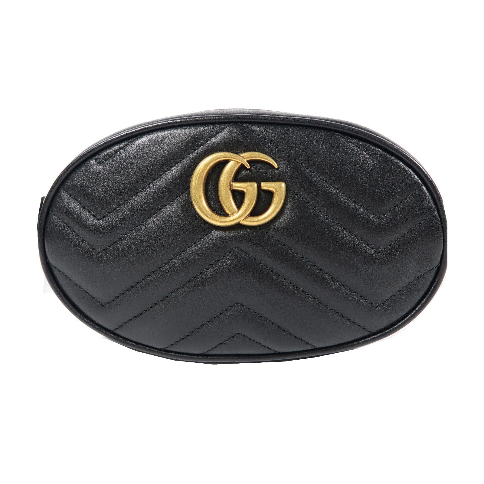 グッチ　ポーチ GUCCI 【激減優惠】斜紋牛皮皮革GG Marmont Waist Bag金扣腰包
