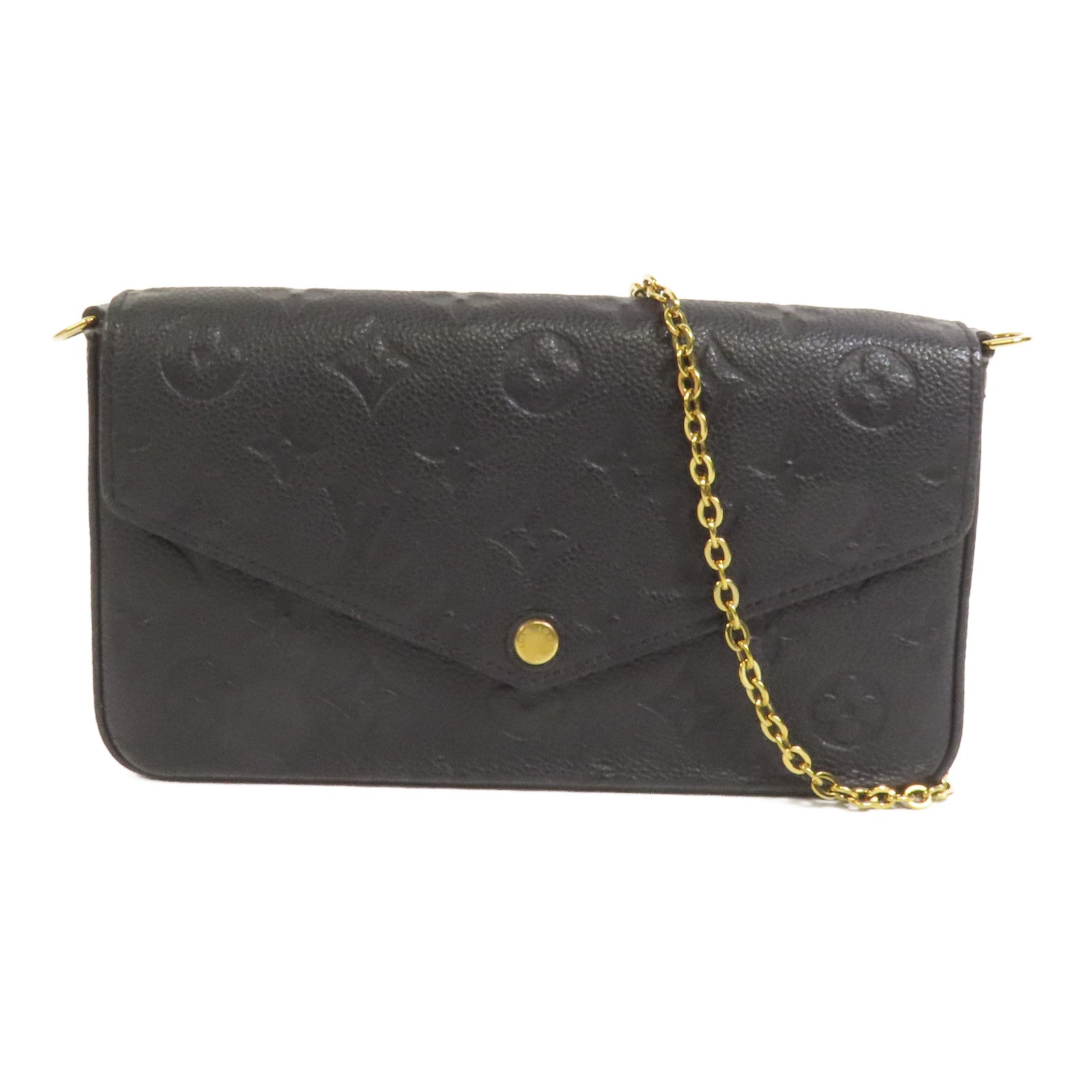 LOUIS VUITTON Monogram Empreinte Felicie Pochette 金扣鏈帶肩背袋