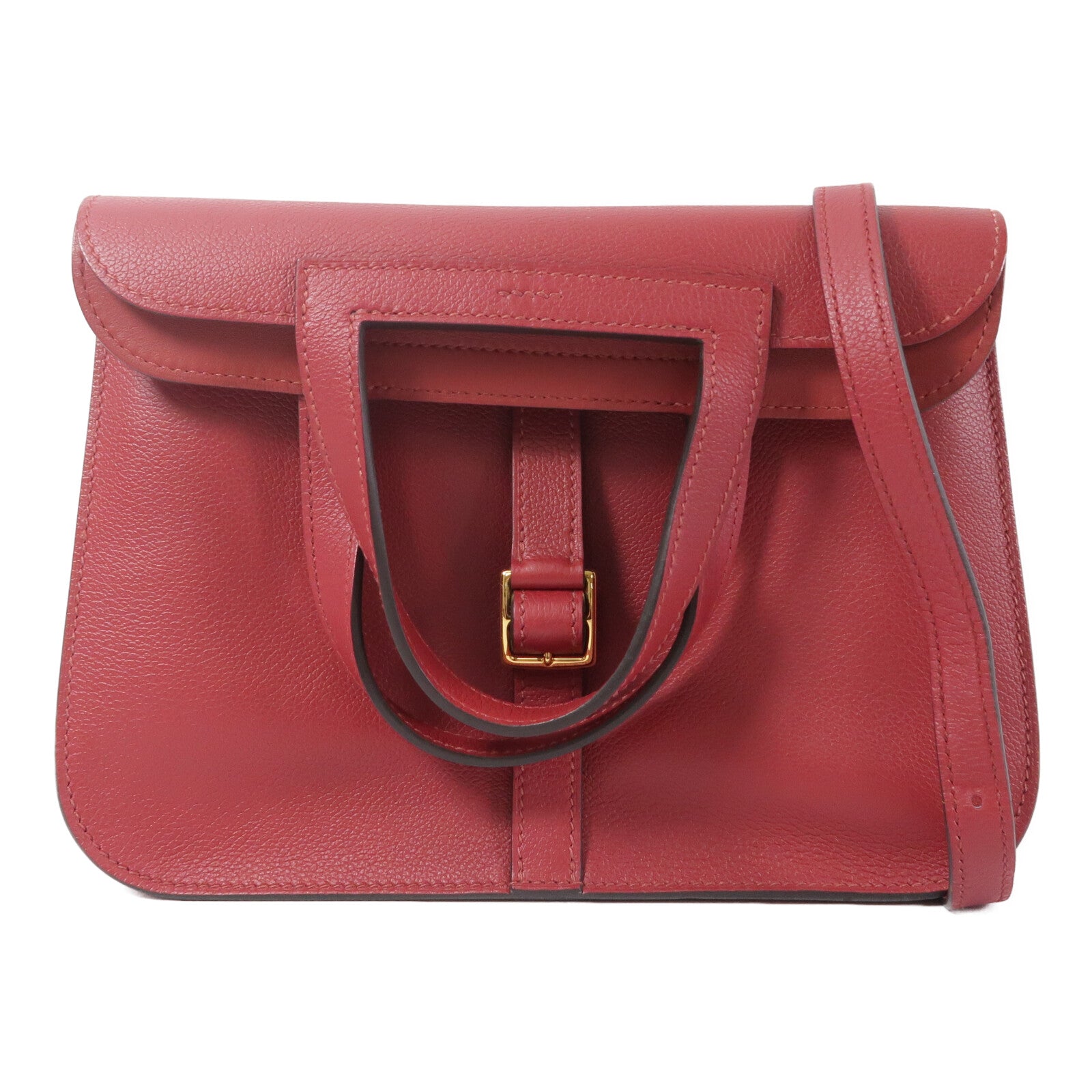 HERMES Evercolor皮革Halzan 25手挽肩背兩用袋Rough Grenal